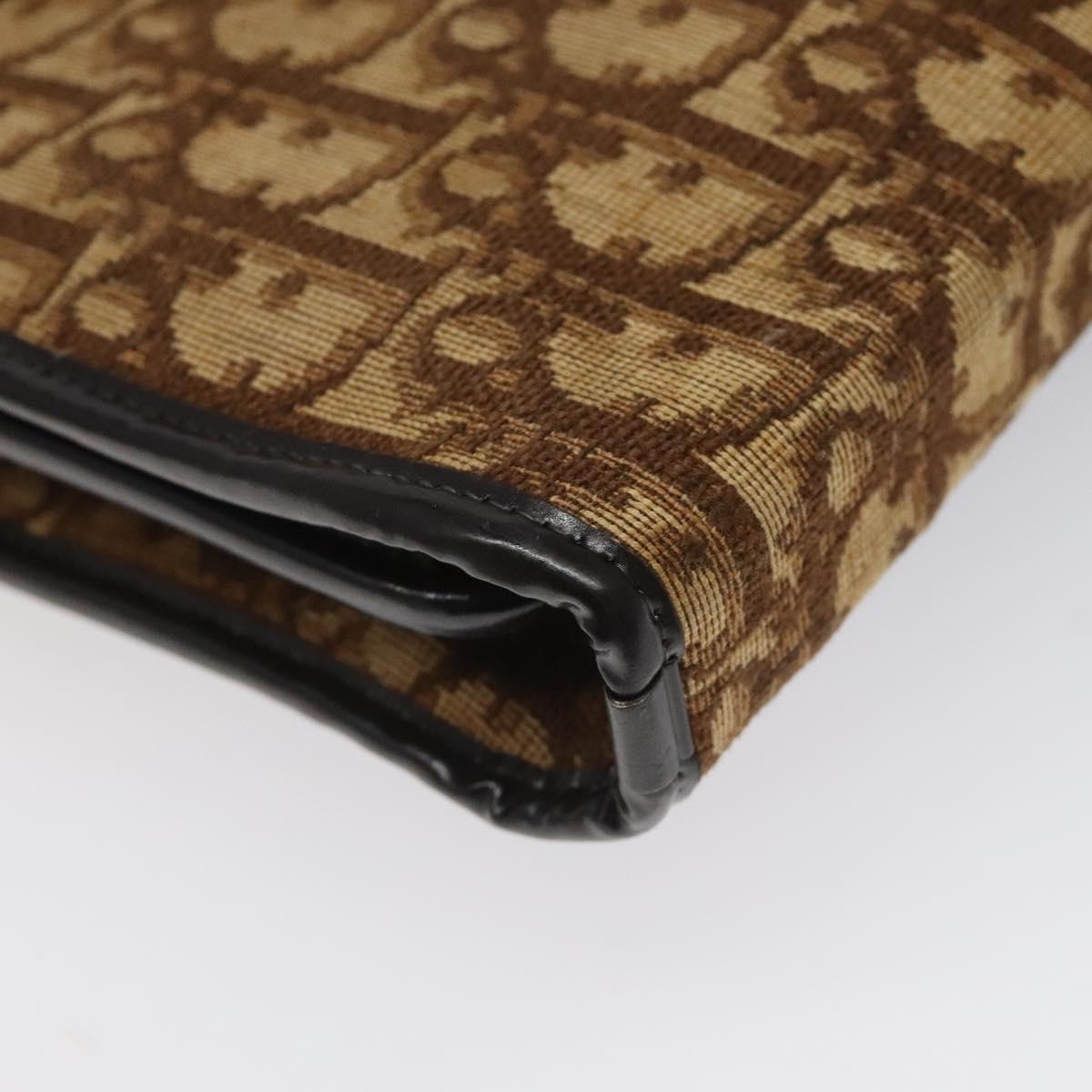 Christian Dior Trotter Canvas Hand Bag Brown Auth EC646