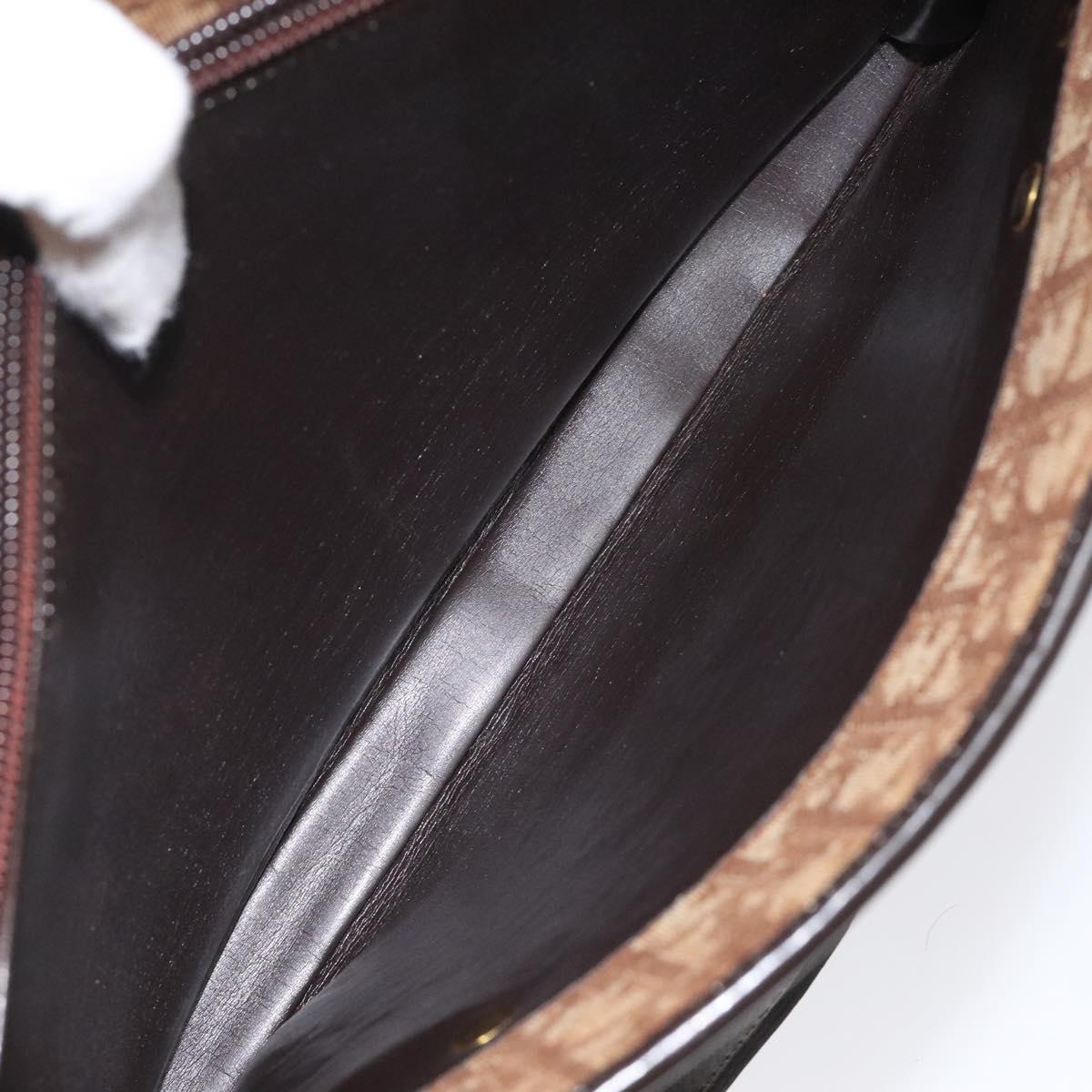 Christian Dior Trotter Canvas Hand Bag Brown Auth EC646