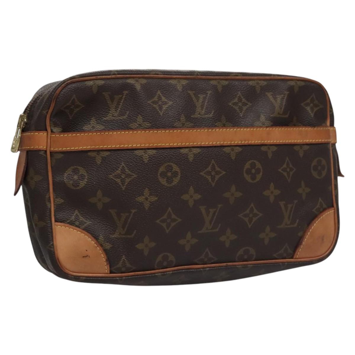 LOUIS VUITTON Monogram Compiegne 28 Clutch Bag M51845 LV Auth EC649