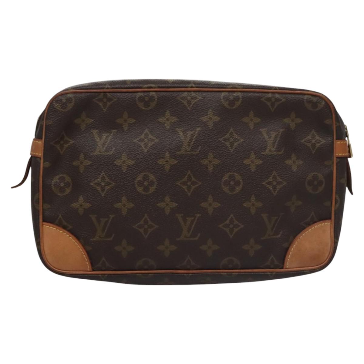 LOUIS VUITTON Monogram Compiegne 28 Clutch Bag M51845 LV Auth EC649