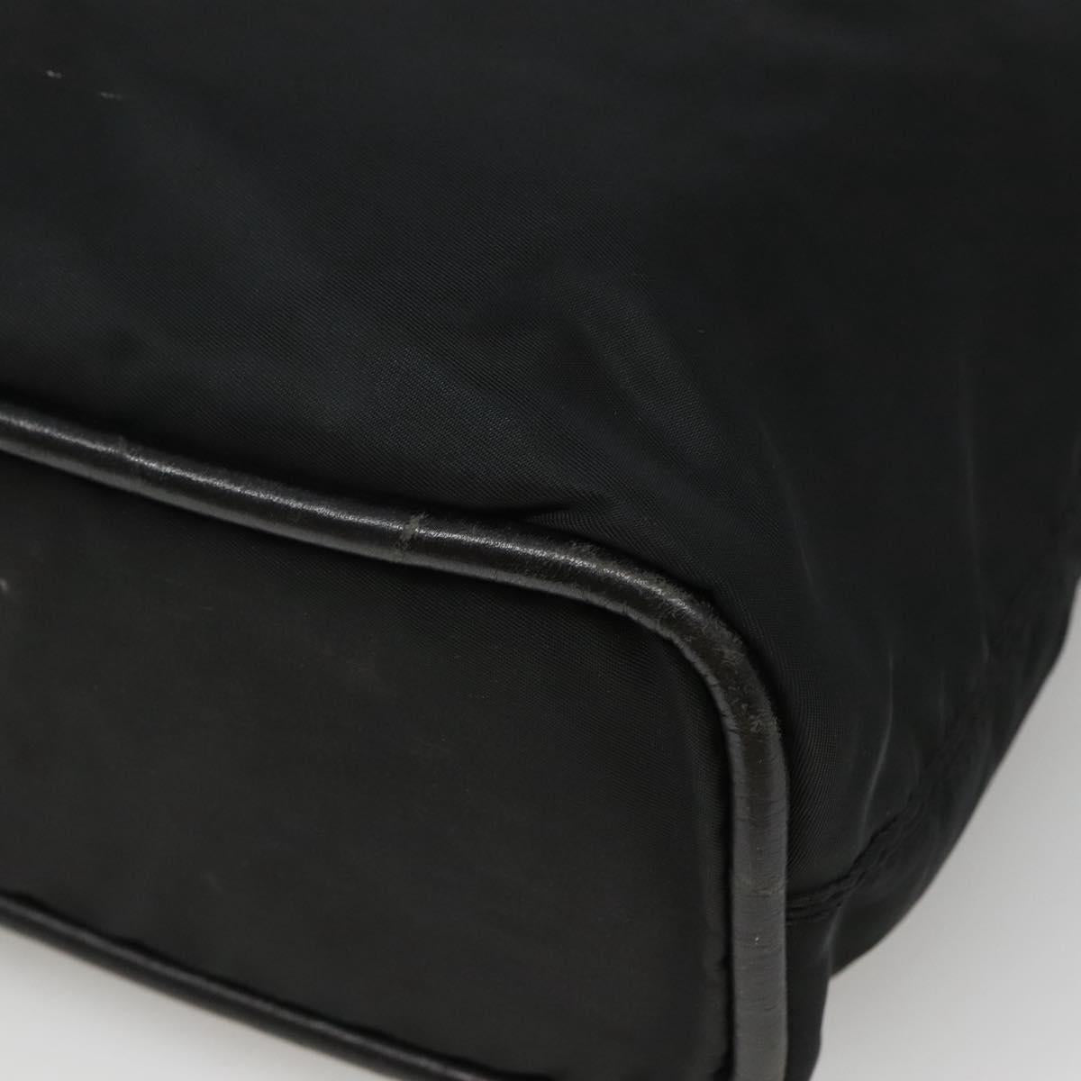 CELINE Shoulder Bag Nylon Black Gold Auth EC662