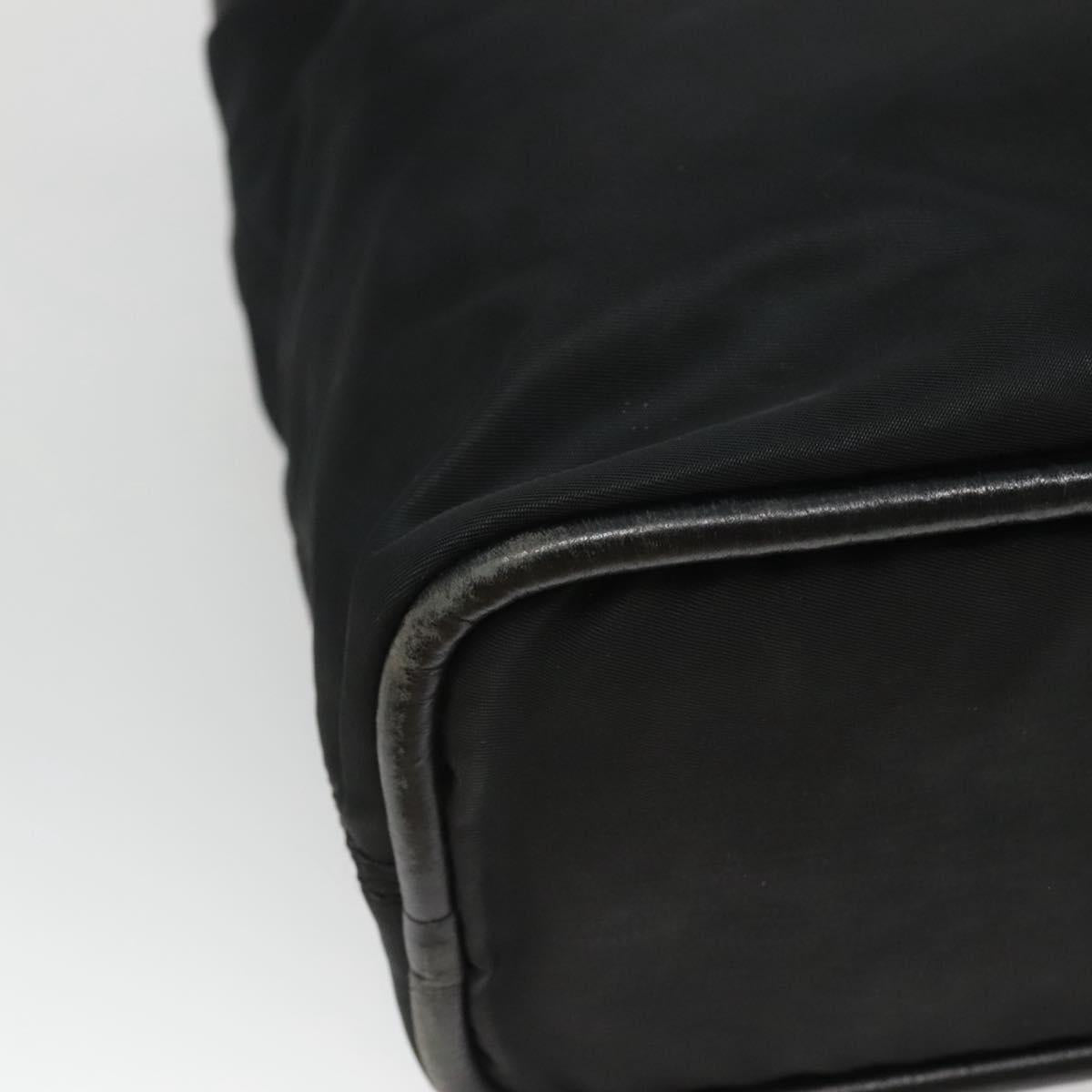 CELINE Shoulder Bag Nylon Black Gold Auth EC662