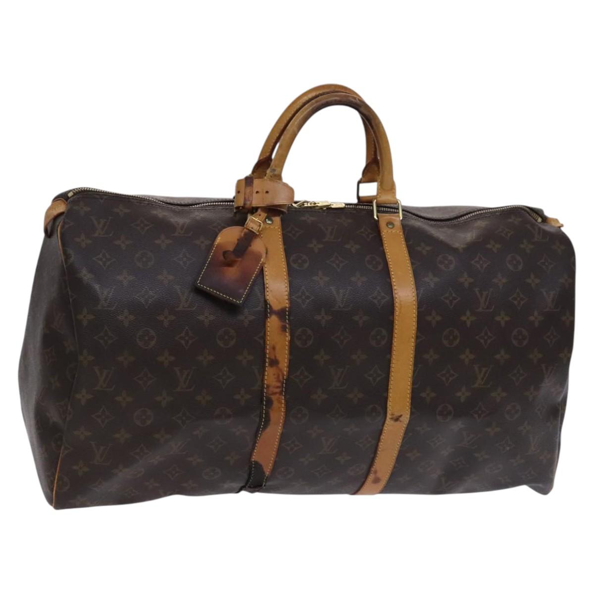 LOUIS VUITTON Monogram Keepall 55 Boston Bag M41424 LV Auth EC683