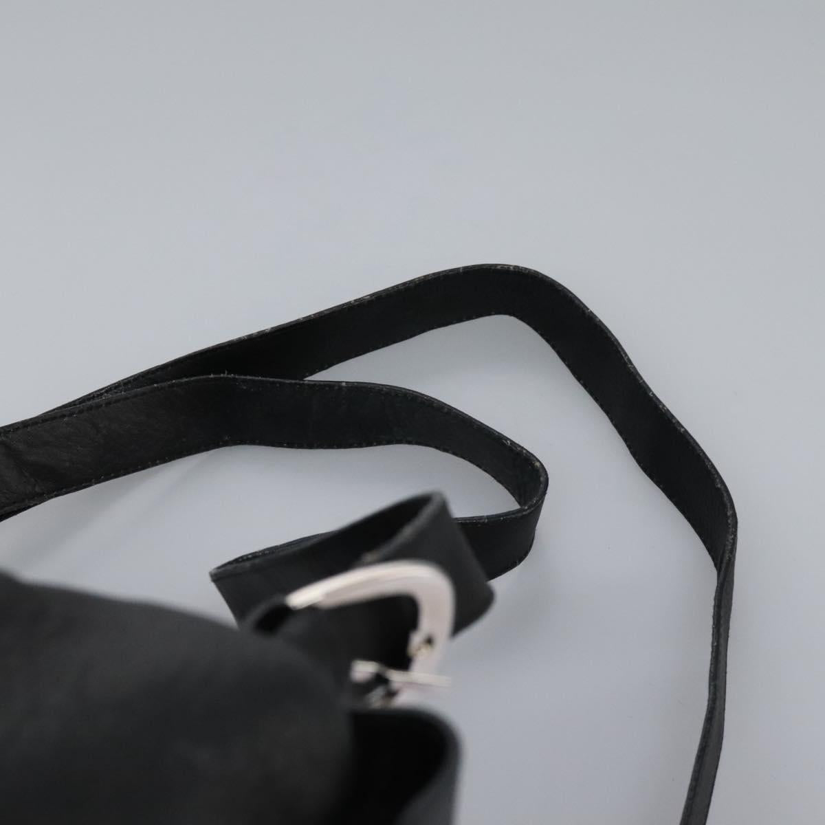 Salvatore Ferragamo Gancini Backpack Leather Black Silver Auth EC696