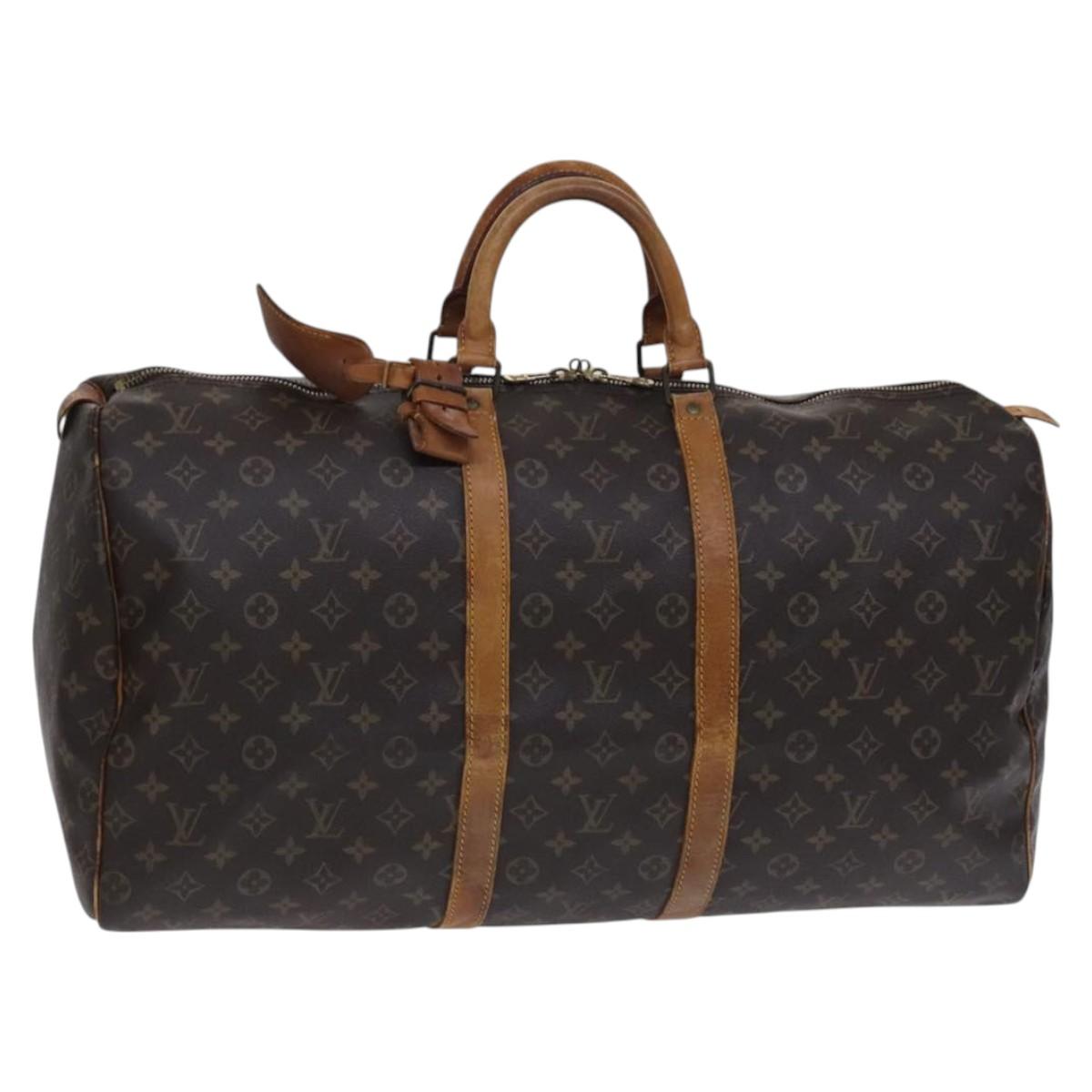 LOUIS VUITTON Monogram Keepall 55 Boston Bag M41424 LV Auth EC703
