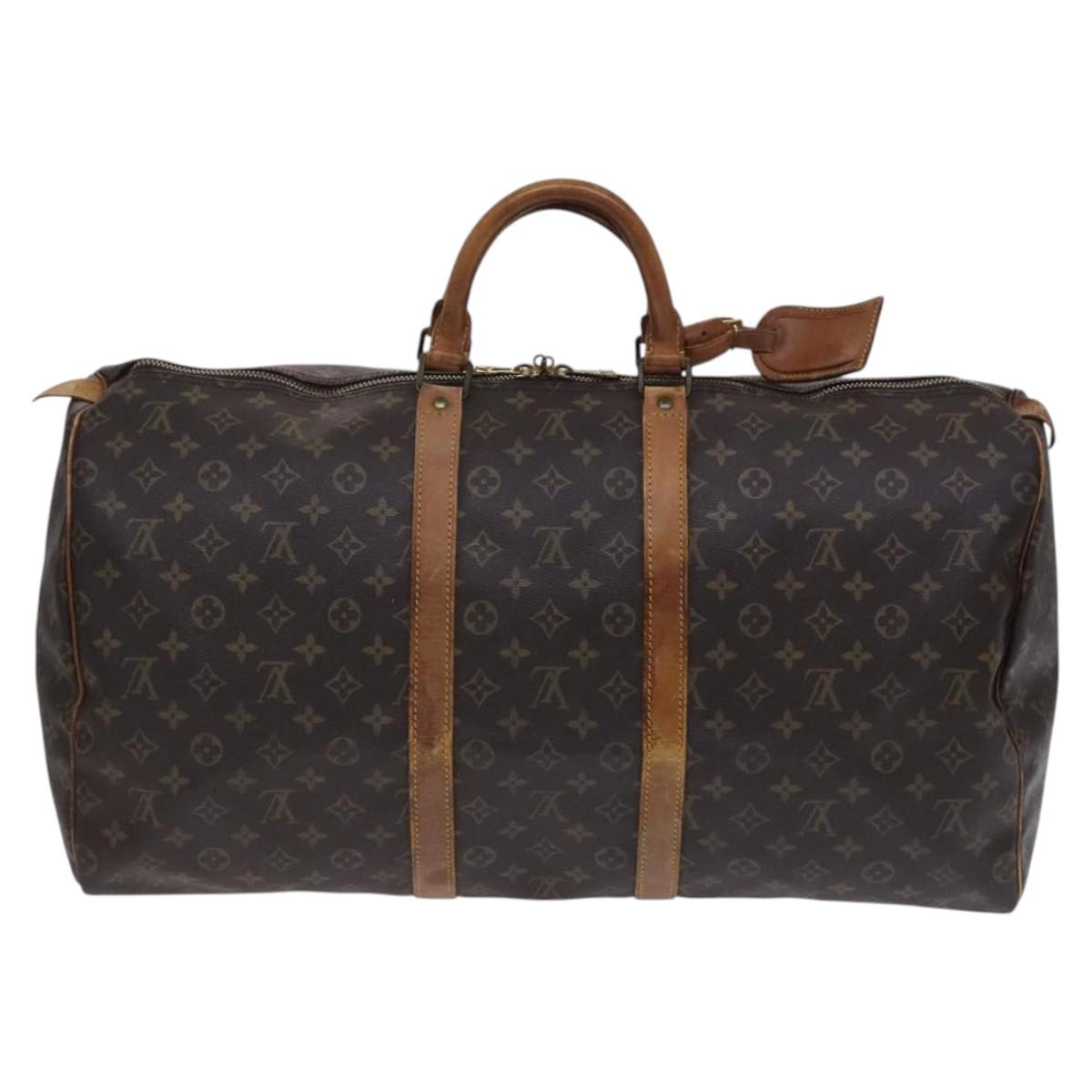 LOUIS VUITTON Monogram Keepall 55 Boston Bag M41424 LV Auth EC703