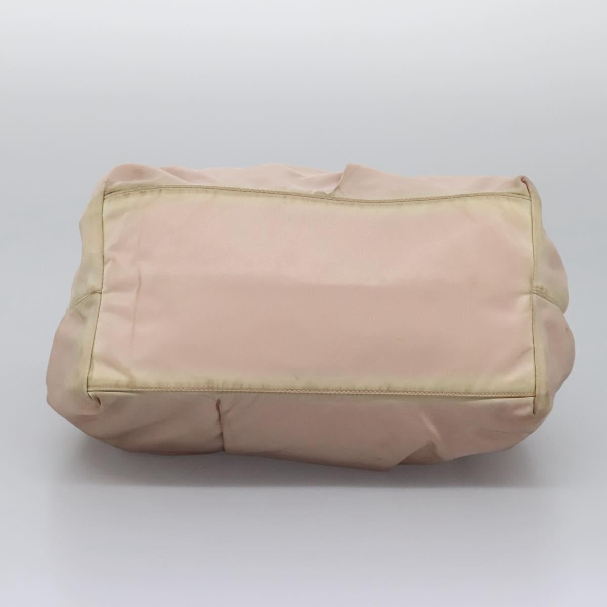 PRADA Hand Bag Nylon Leather 2way Pink Gold Auth EC720