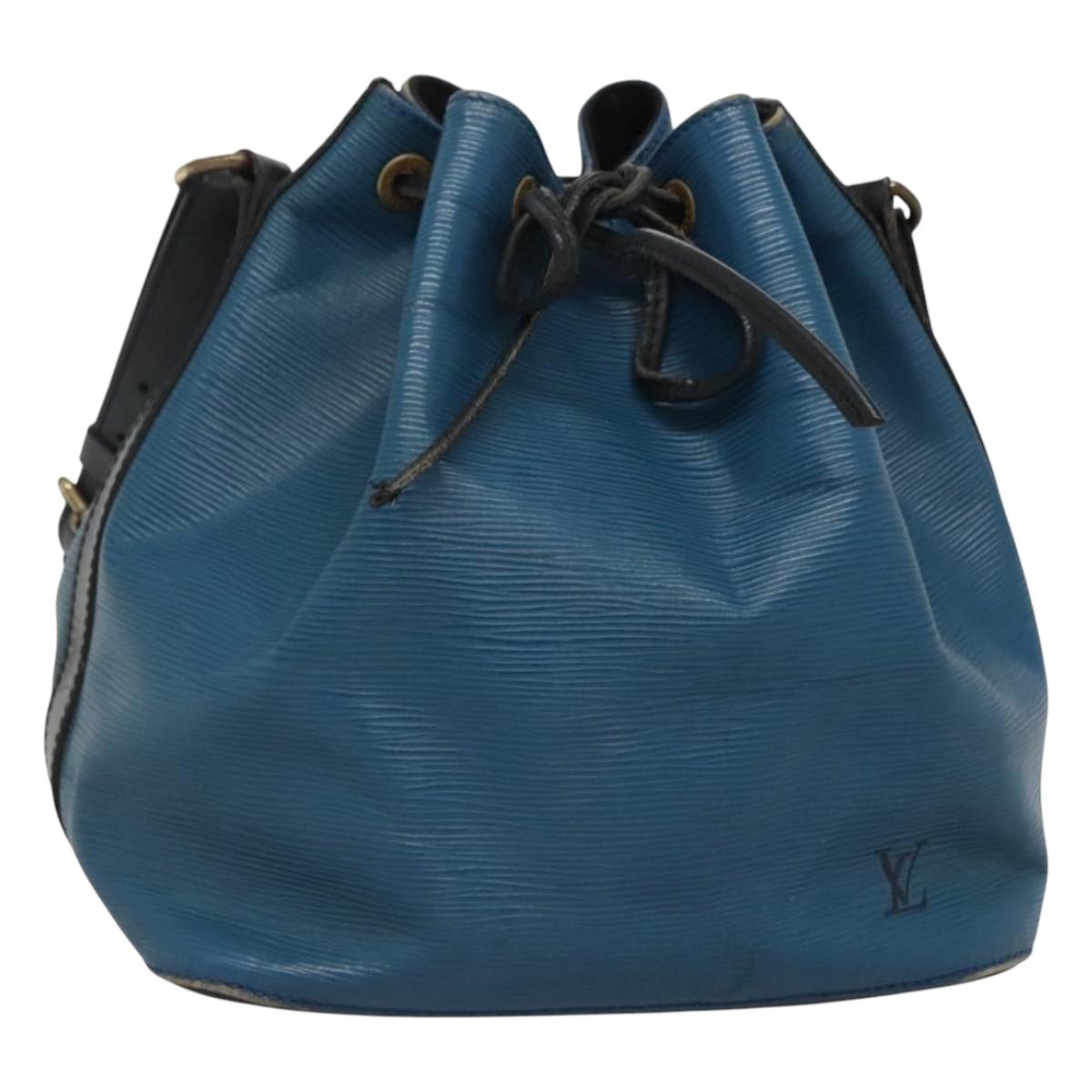 LOUIS VUITTON Epi Petit Noe Shoulder Bag Bicolor Black Blue M44152 Auth EC728
