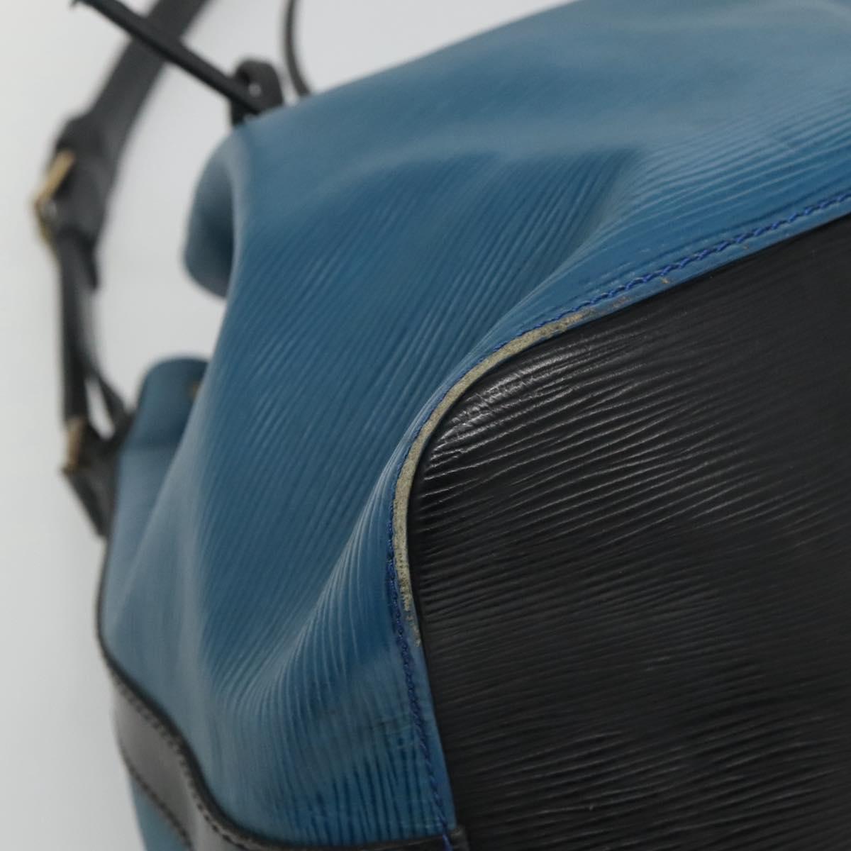 LOUIS VUITTON Epi Petit Noe Shoulder Bag Bicolor Black Blue M44152 Auth EC728
