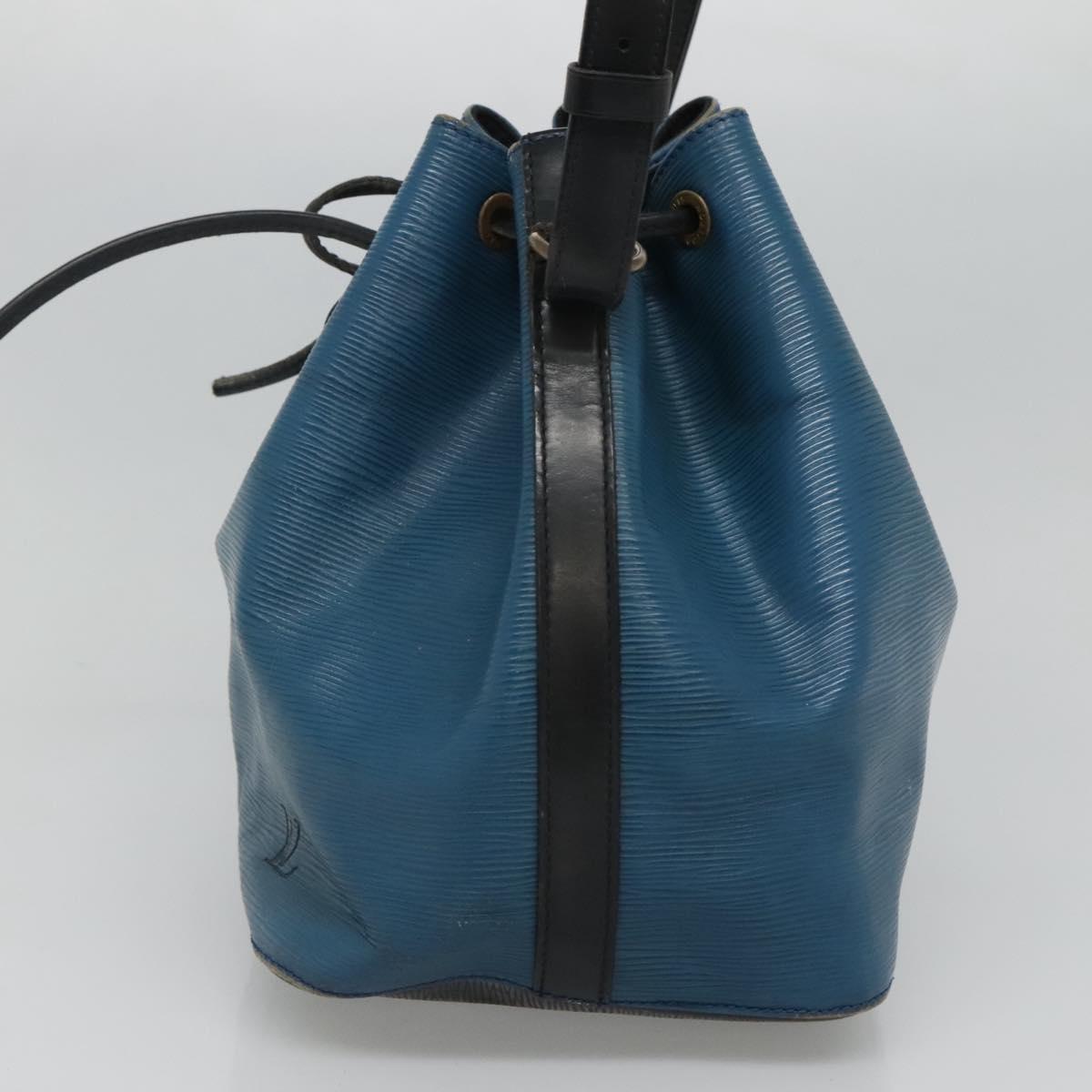 LOUIS VUITTON Epi Petit Noe Shoulder Bag Bicolor Black Blue M44152 Auth EC728