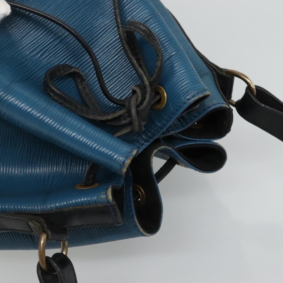 LOUIS VUITTON Epi Petit Noe Shoulder Bag Bicolor Black Blue M44152 Auth EC728