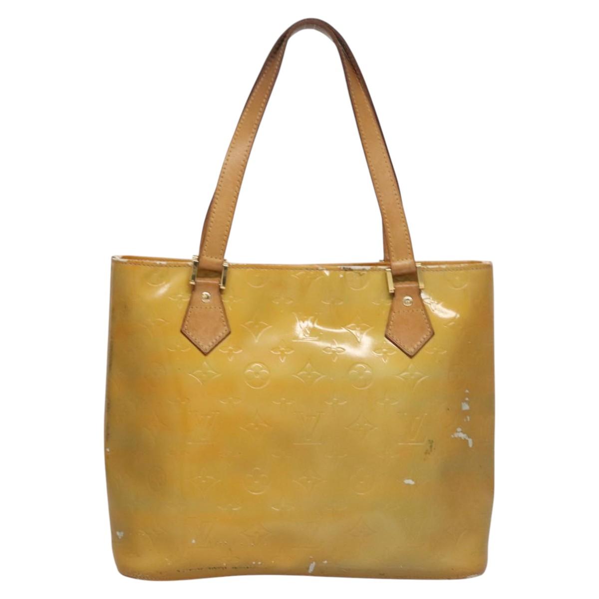 LOUIS VUITTON Monogram Vernis Houston Hand Bag Gris M91053 LV Auth EC730