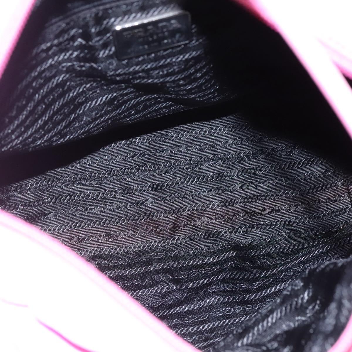 PRADA Tote Bag Nylon Pink Silver Auth EC753