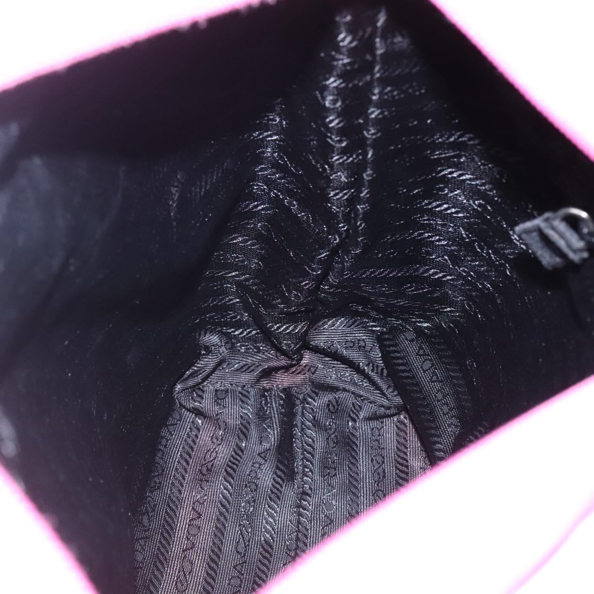 PRADA Tote Bag Nylon Pink Silver Auth EC753