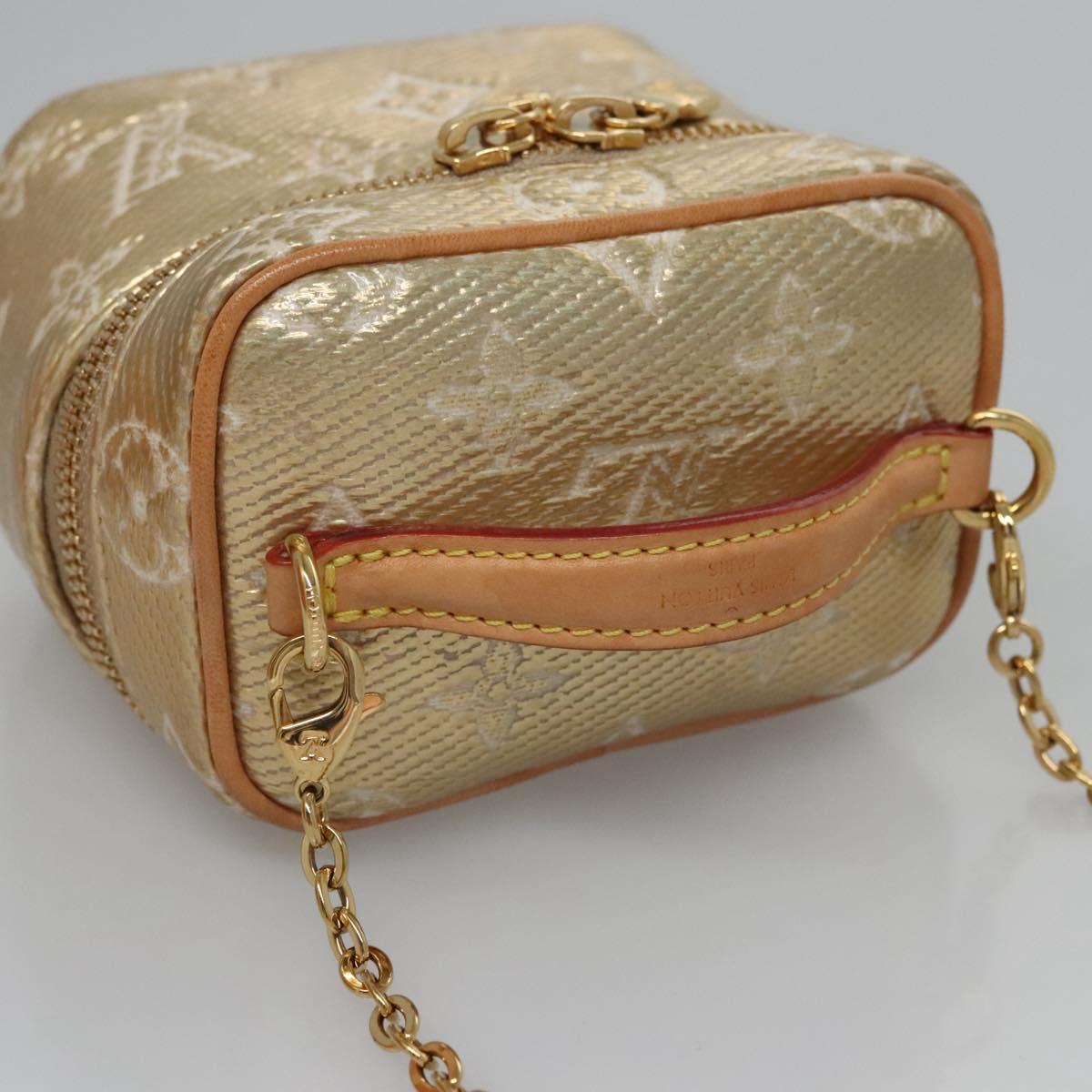 LOUIS VUITTON Monogram Laminated Jacquard Microvanity Gold M22920 LV Auth EC760SM