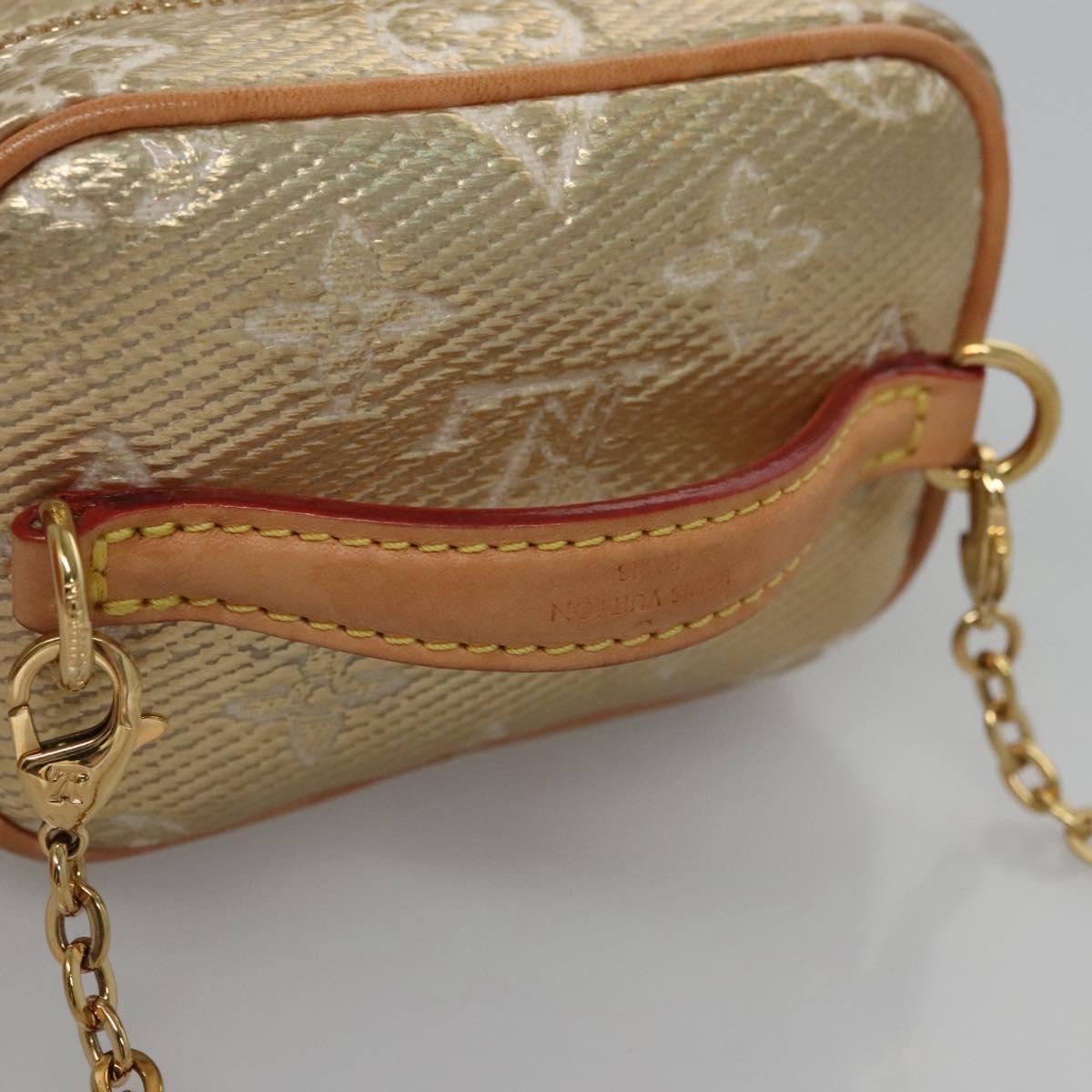 LOUIS VUITTON Monogram Laminated Jacquard Microvanity Gold M22920 LV Auth EC760SM