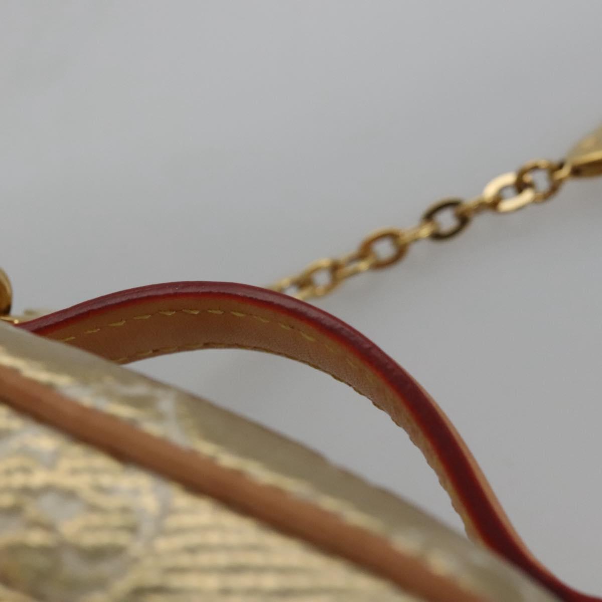 LOUIS VUITTON Monogram Laminated Jacquard Microvanity Gold M22920 LV Auth EC760SM