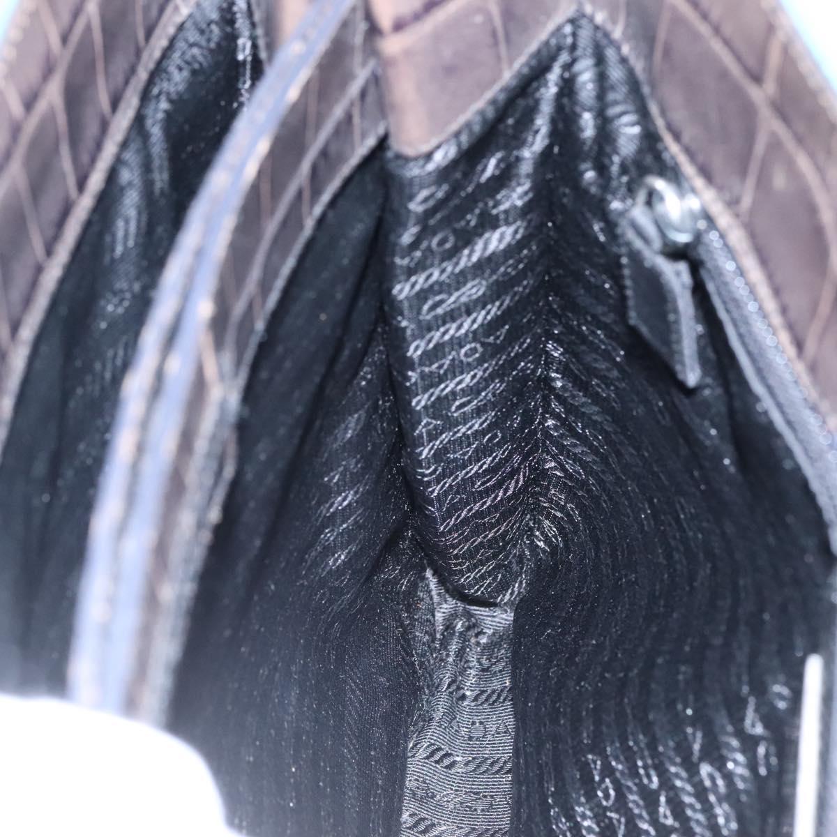 PRADA Shoulder Bag Nylon Green Silver Auth EC761