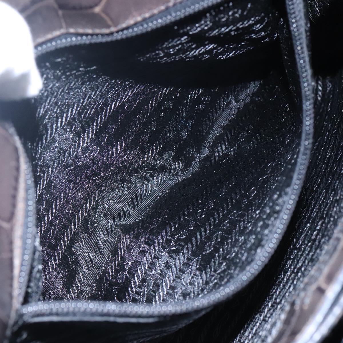 PRADA Shoulder Bag Nylon Green Silver Auth EC761