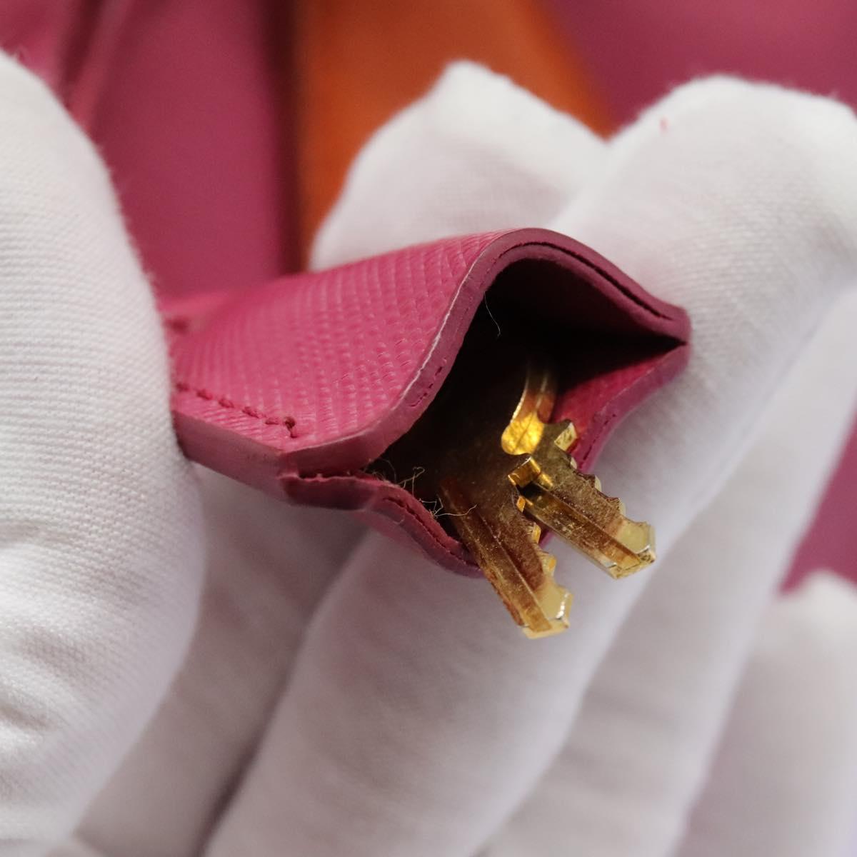 PRADA Hand Bag Safiano leather 2way Pink Gold Auth EC766V