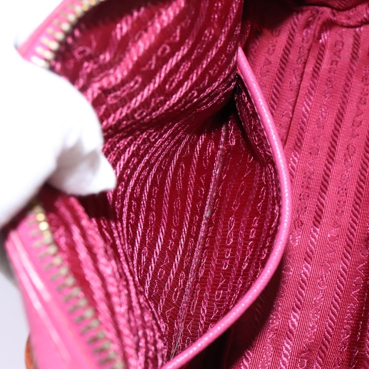 PRADA Hand Bag Safiano leather 2way Pink Gold Auth EC766V