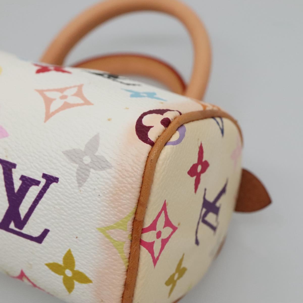 LOUIS VUITTON Monogram Multicolor Mini Speedy Hand Bag White M92645 Auth EC767AV