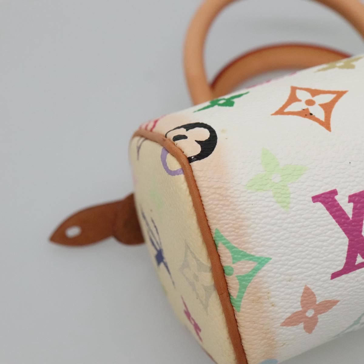 LOUIS VUITTON Monogram Multicolor Mini Speedy Hand Bag White M92645 Auth EC767AV