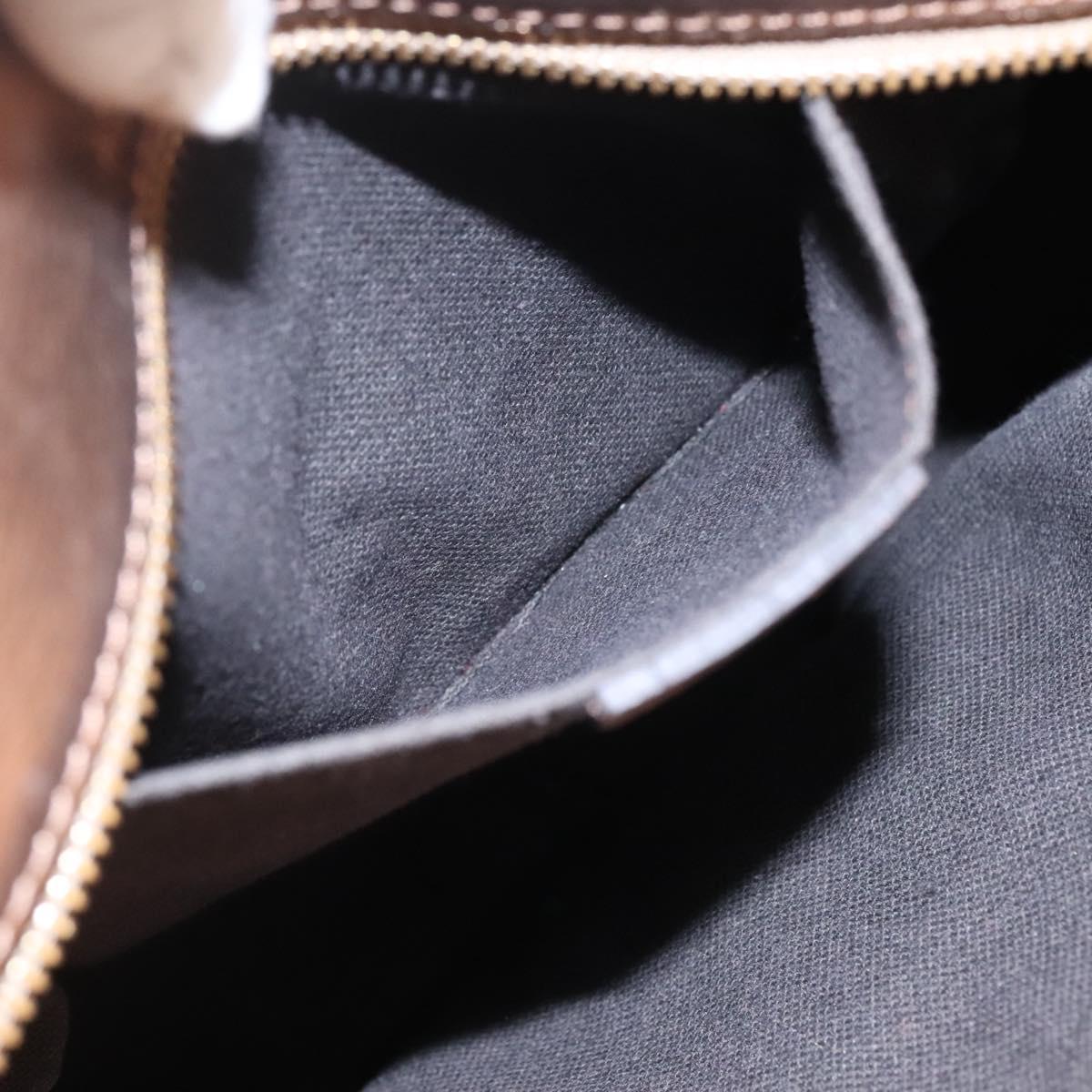 BURBERRY Nova Check Hand Bag PVC Leather Beige gold Auth EC786