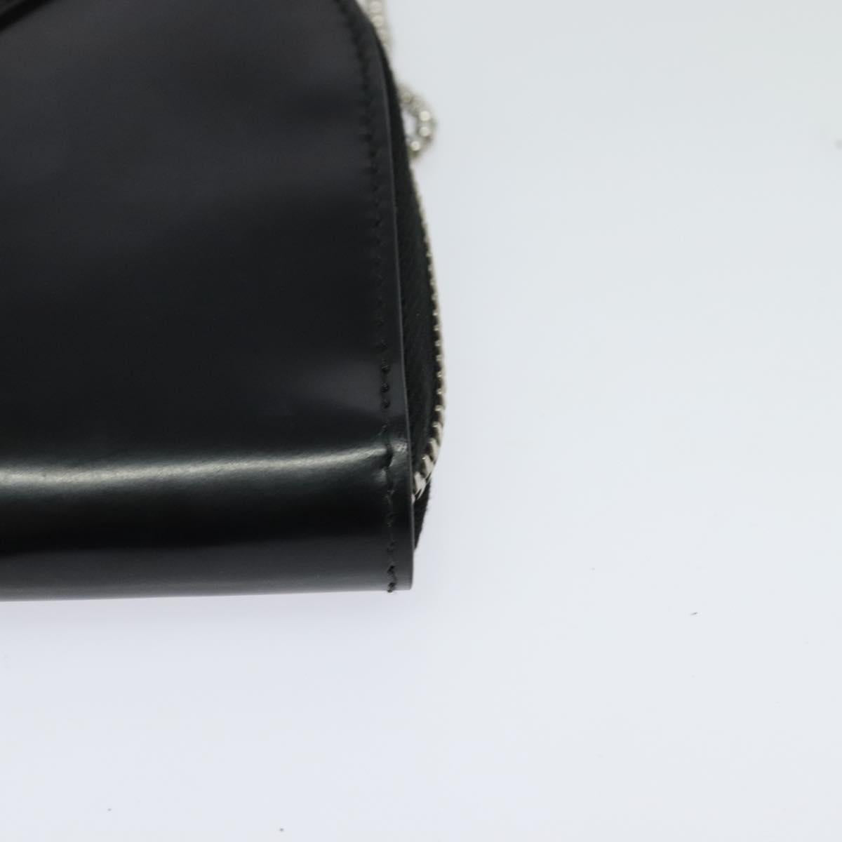 PRADA Chain Shoulder Bag Leather Black Auth EC795V