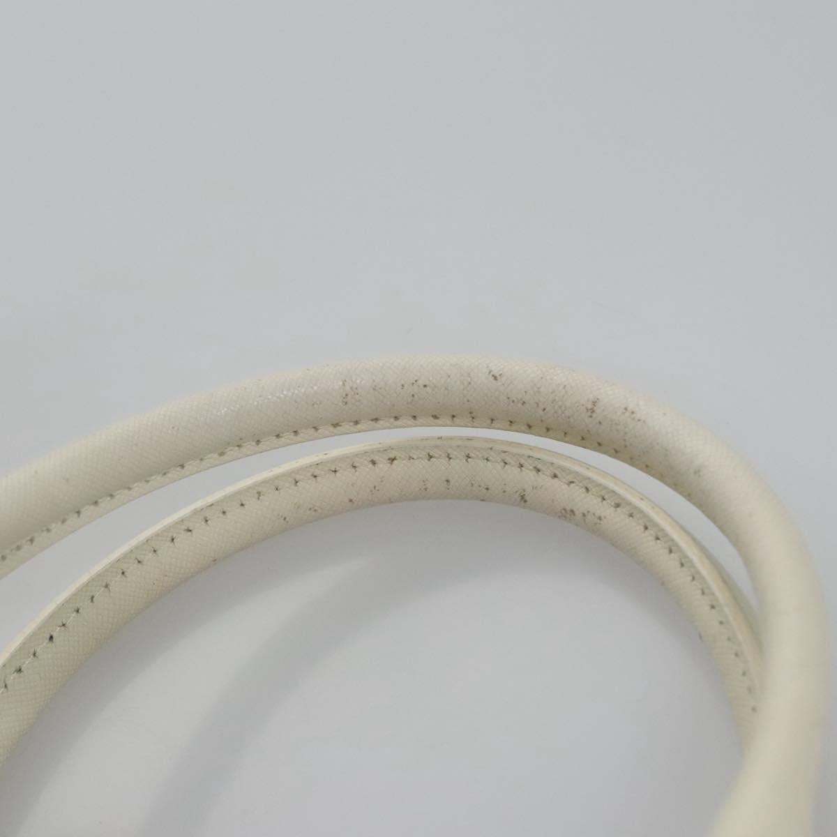 BURBERRY Nova Check Hand Bag Canvas Beige White Auth EC813