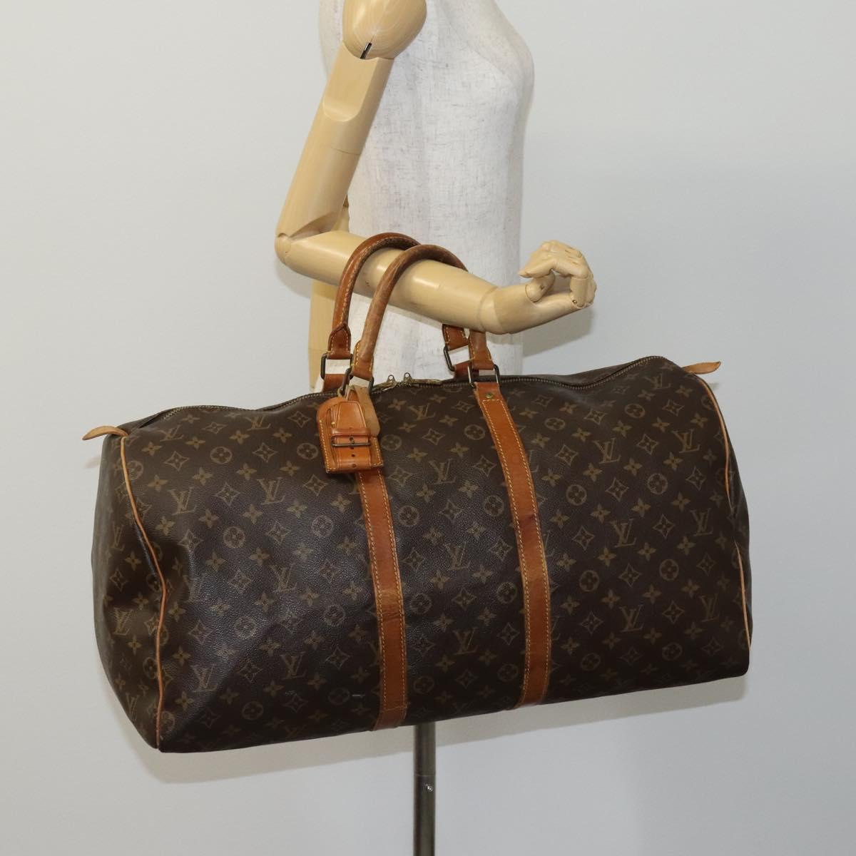 LOUIS VUITTON Monogram Keepall 55 Boston Bag M41424 LV Auth EC814