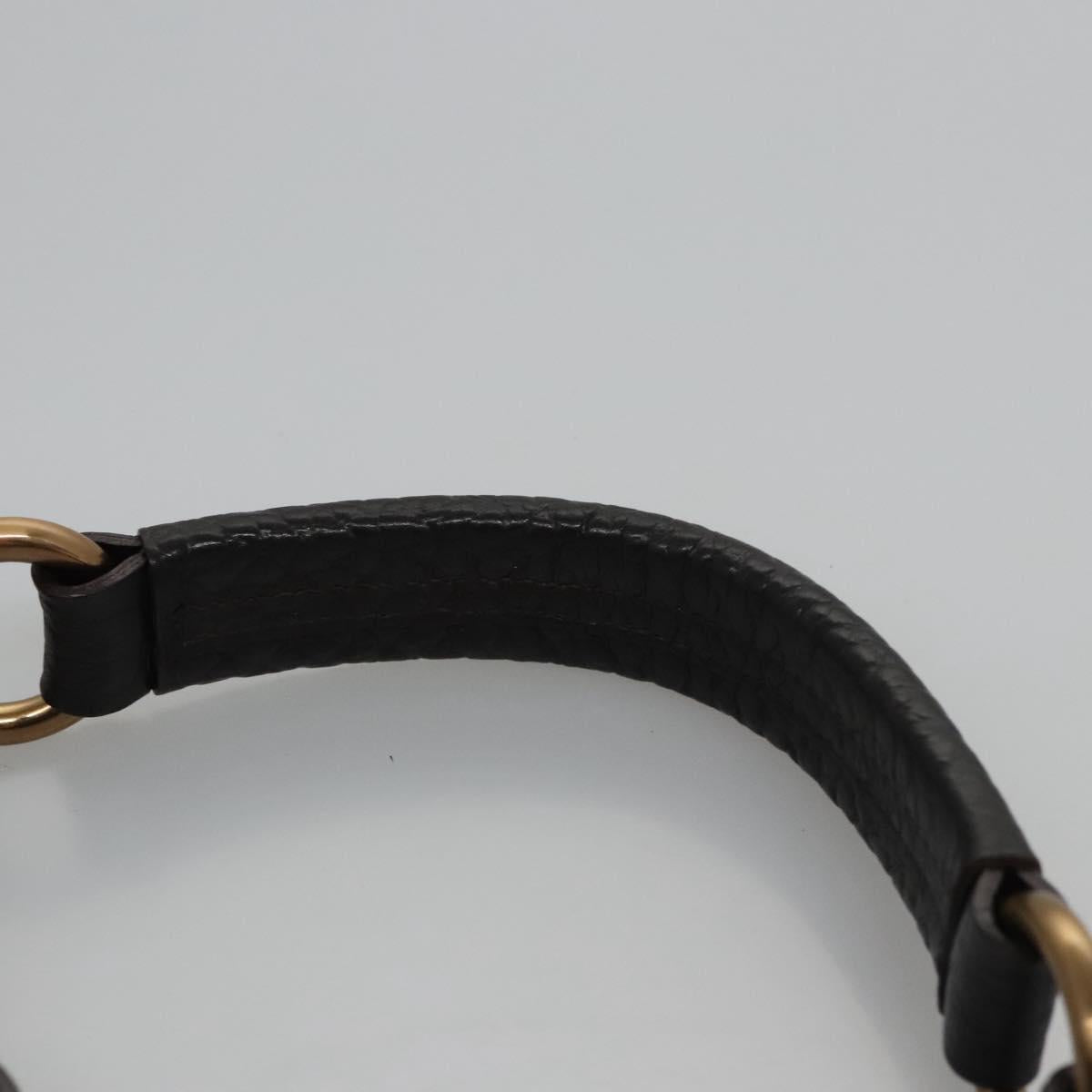 PRADA Hand Bag Nylon Leather Black Gold Auth EC817V