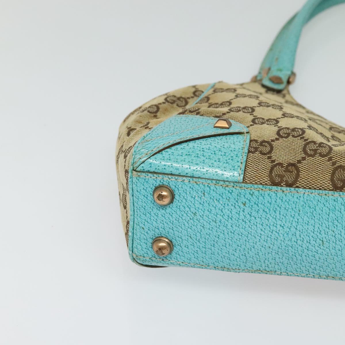 GUCCI GG Canvas New Jackie Shoulder Bag Beige Gold 124409 Auth EC820