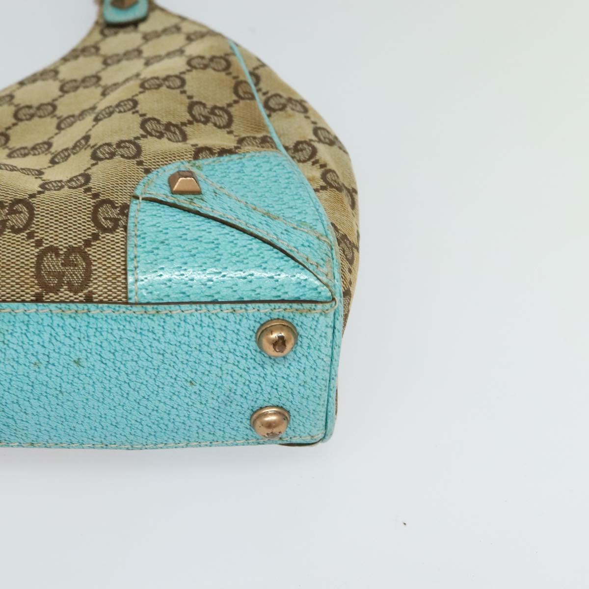 GUCCI GG Canvas New Jackie Shoulder Bag Beige Gold 124409 Auth EC820