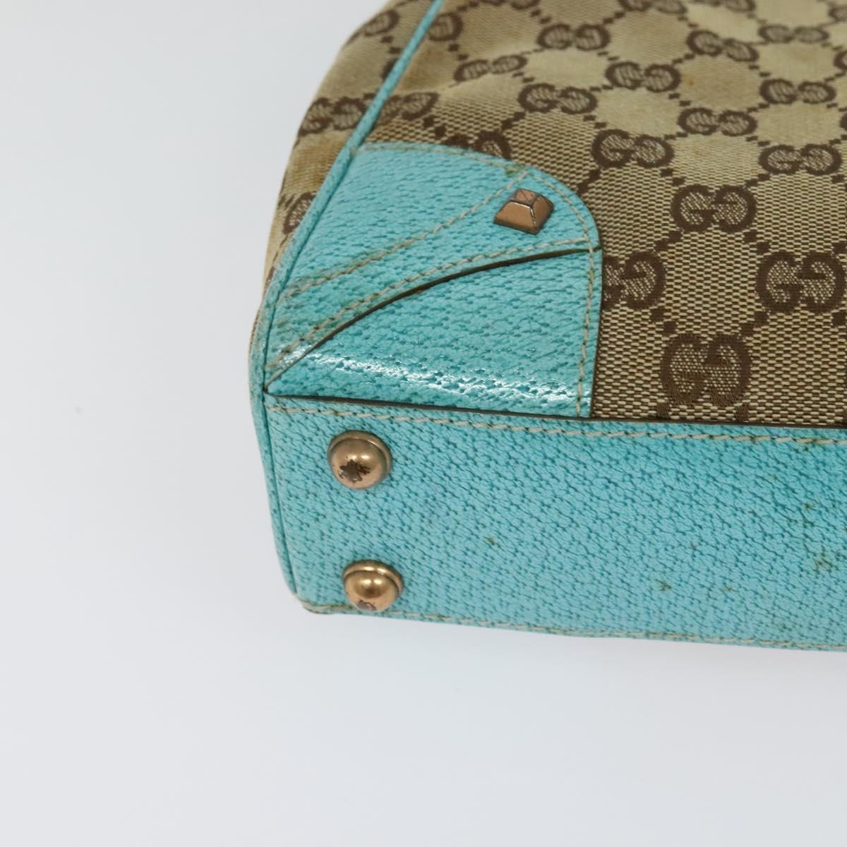 GUCCI GG Canvas New Jackie Shoulder Bag Beige Gold 124409 Auth EC820