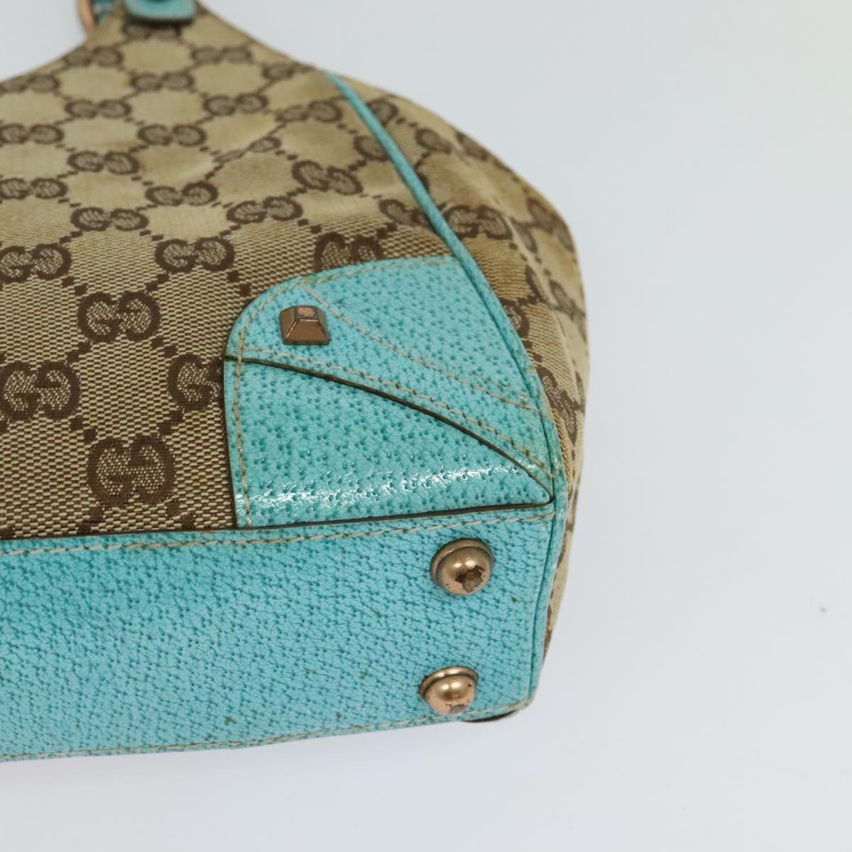 GUCCI GG Canvas New Jackie Shoulder Bag Beige Gold 124409 Auth EC820