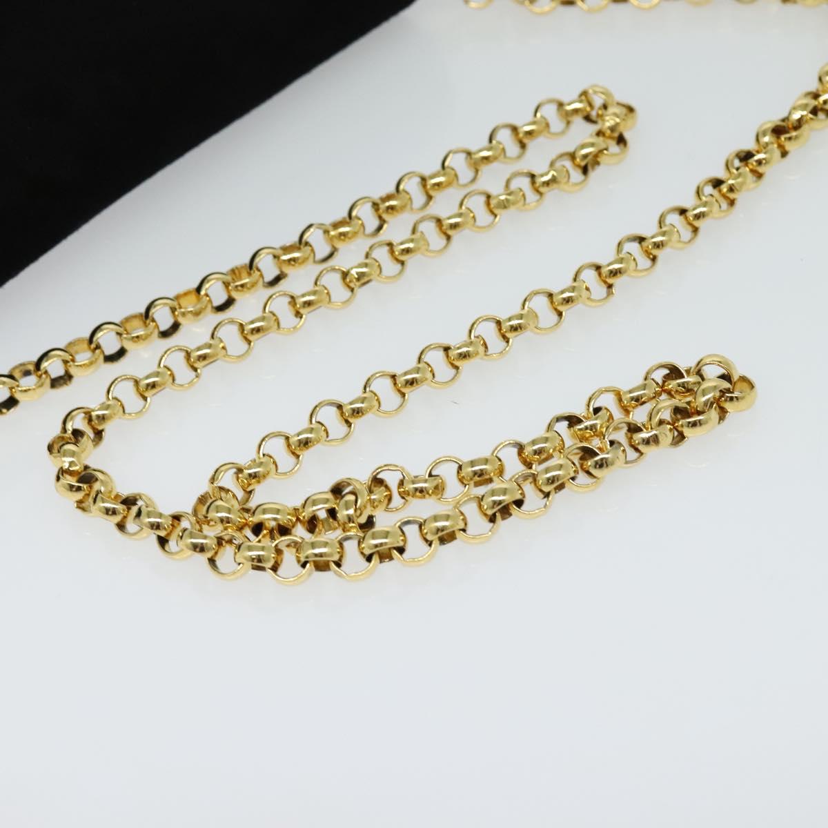 Salvatore Ferragamo Chain Shoulder Bag Suede Black Gold Auth EC847