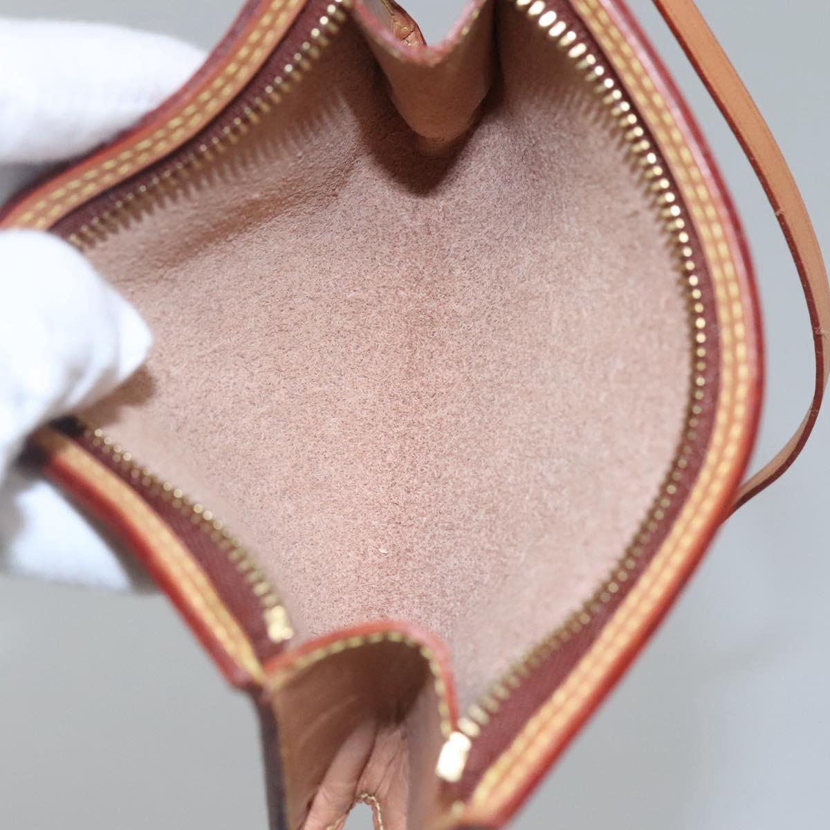 LOUIS VUITTON Nomad Cabas Ambre PM Pouch Leather Beige M92502 LV Auth EC849V