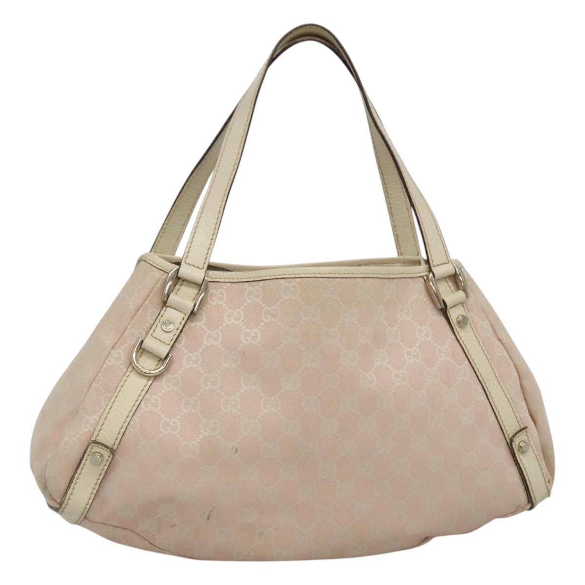 GUCCI GG Canvas Abbey Tote Bag Pink Gold 130736 Auth EC853
