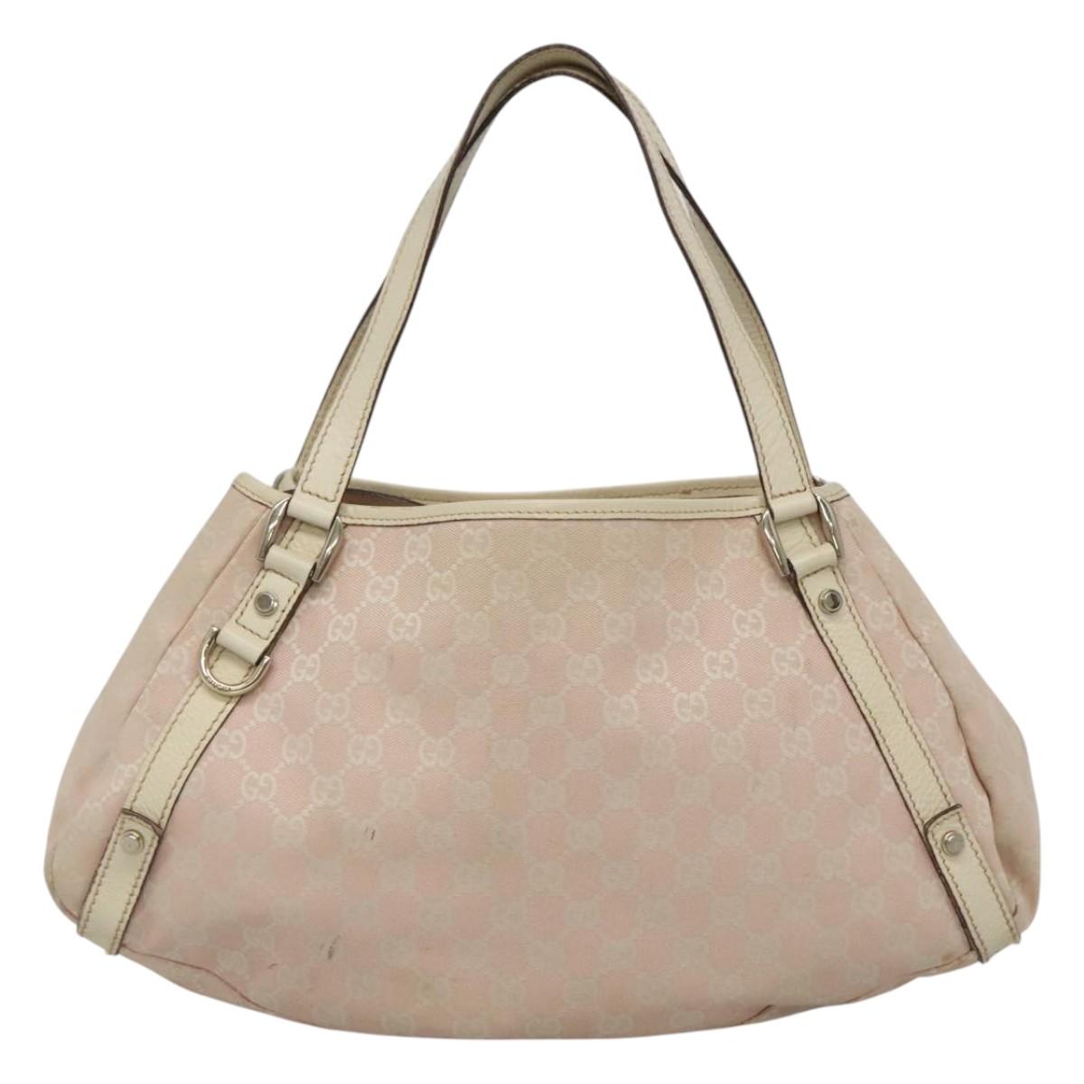 GUCCI GG Canvas Abbey Tote Bag Pink Gold 130736 Auth EC853