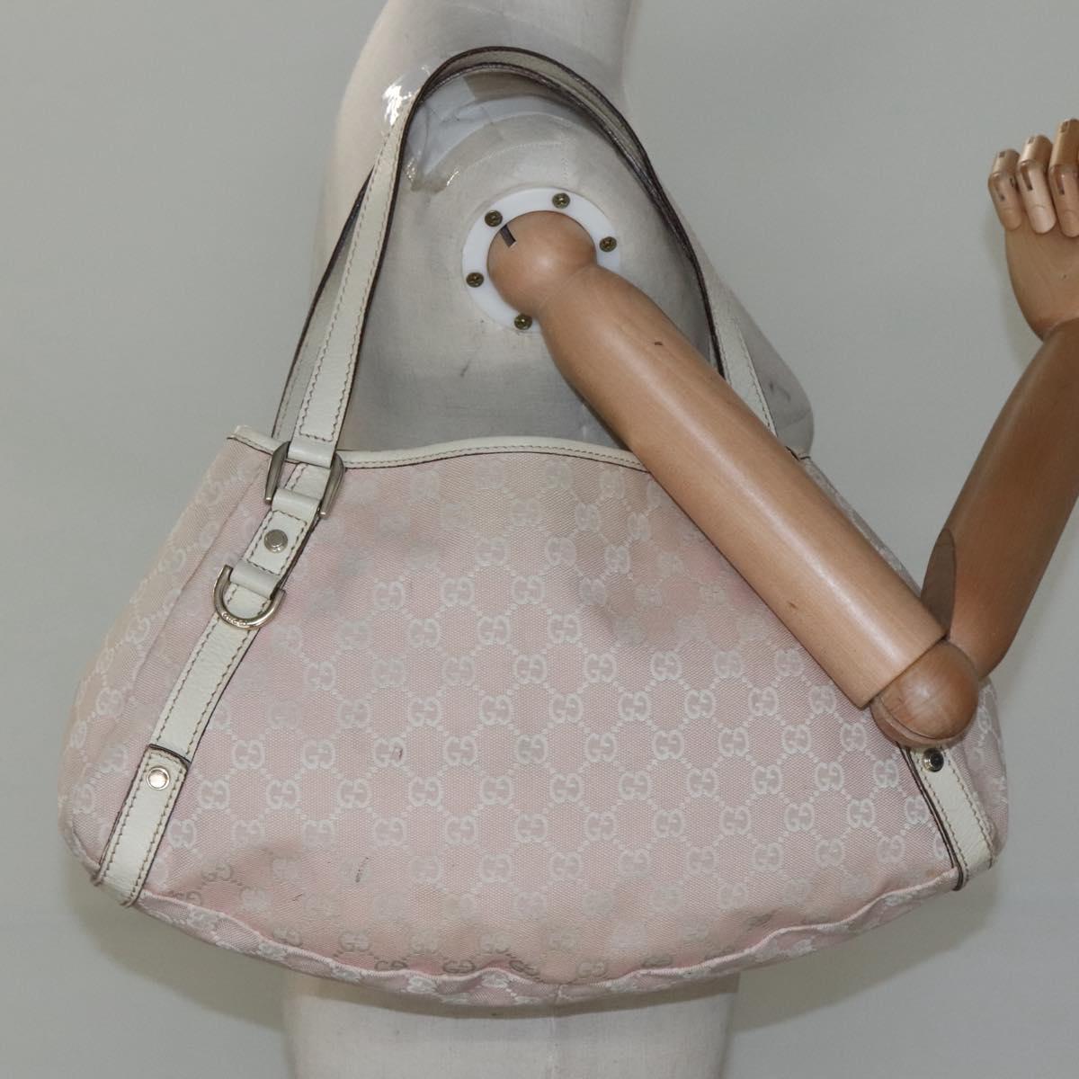 GUCCI GG Canvas Abbey Tote Bag Pink Gold 130736 Auth EC853