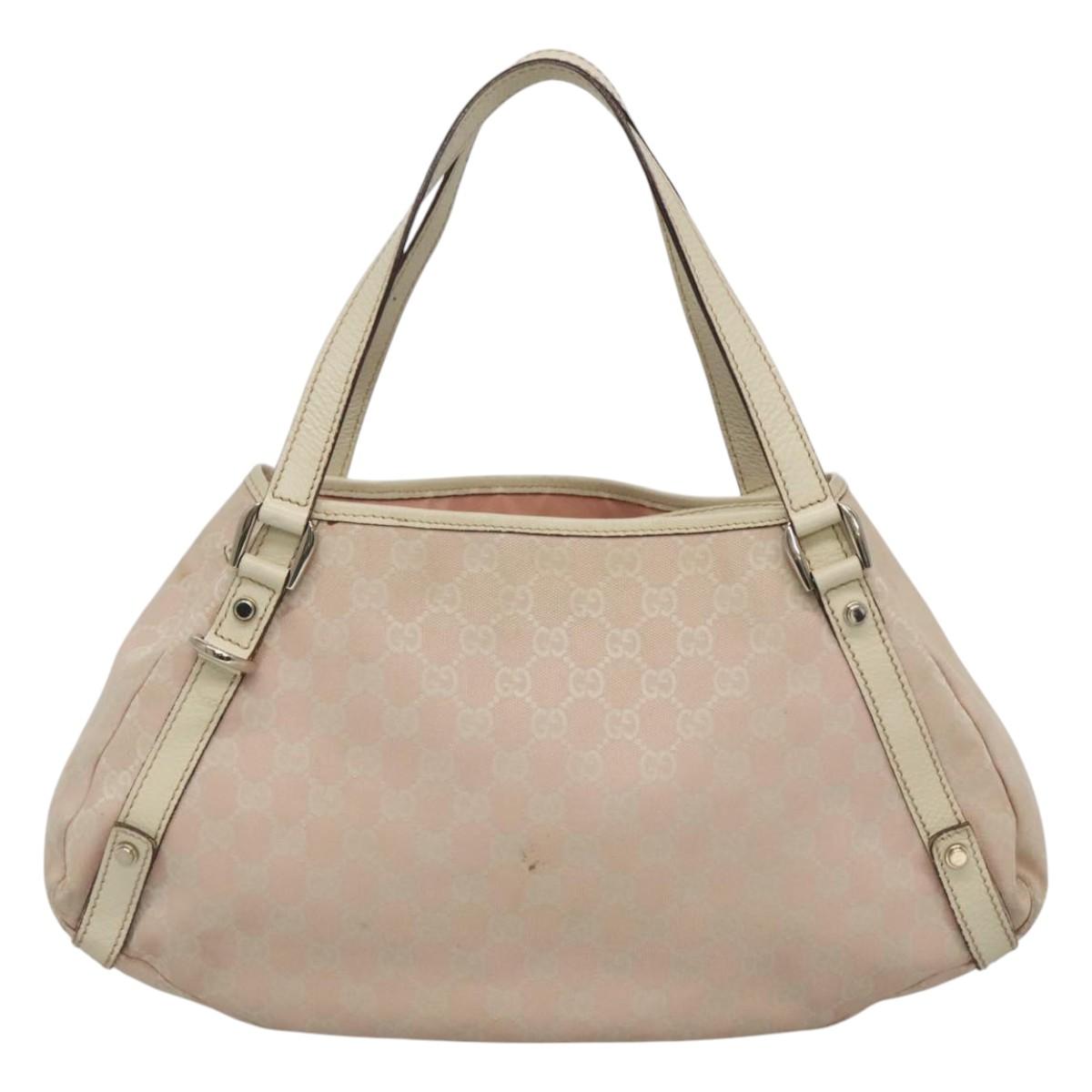 GUCCI GG Canvas Abbey Tote Bag Pink Gold 130736 Auth EC853