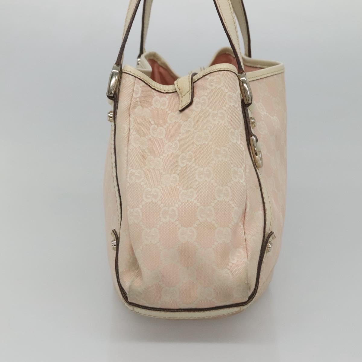 GUCCI GG Canvas Abbey Tote Bag Pink Gold 130736 Auth EC853