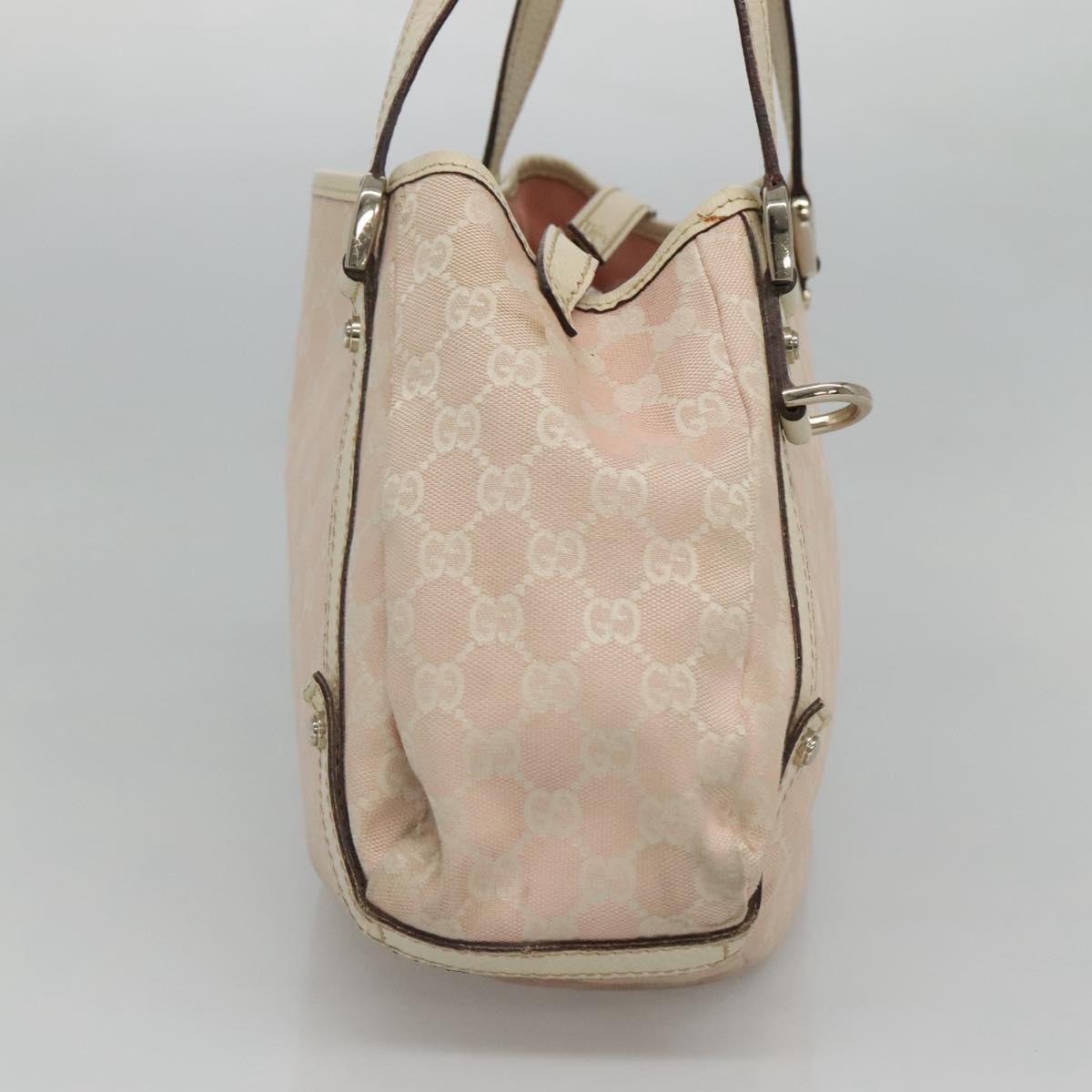 GUCCI GG Canvas Abbey Tote Bag Pink Gold 130736 Auth EC853