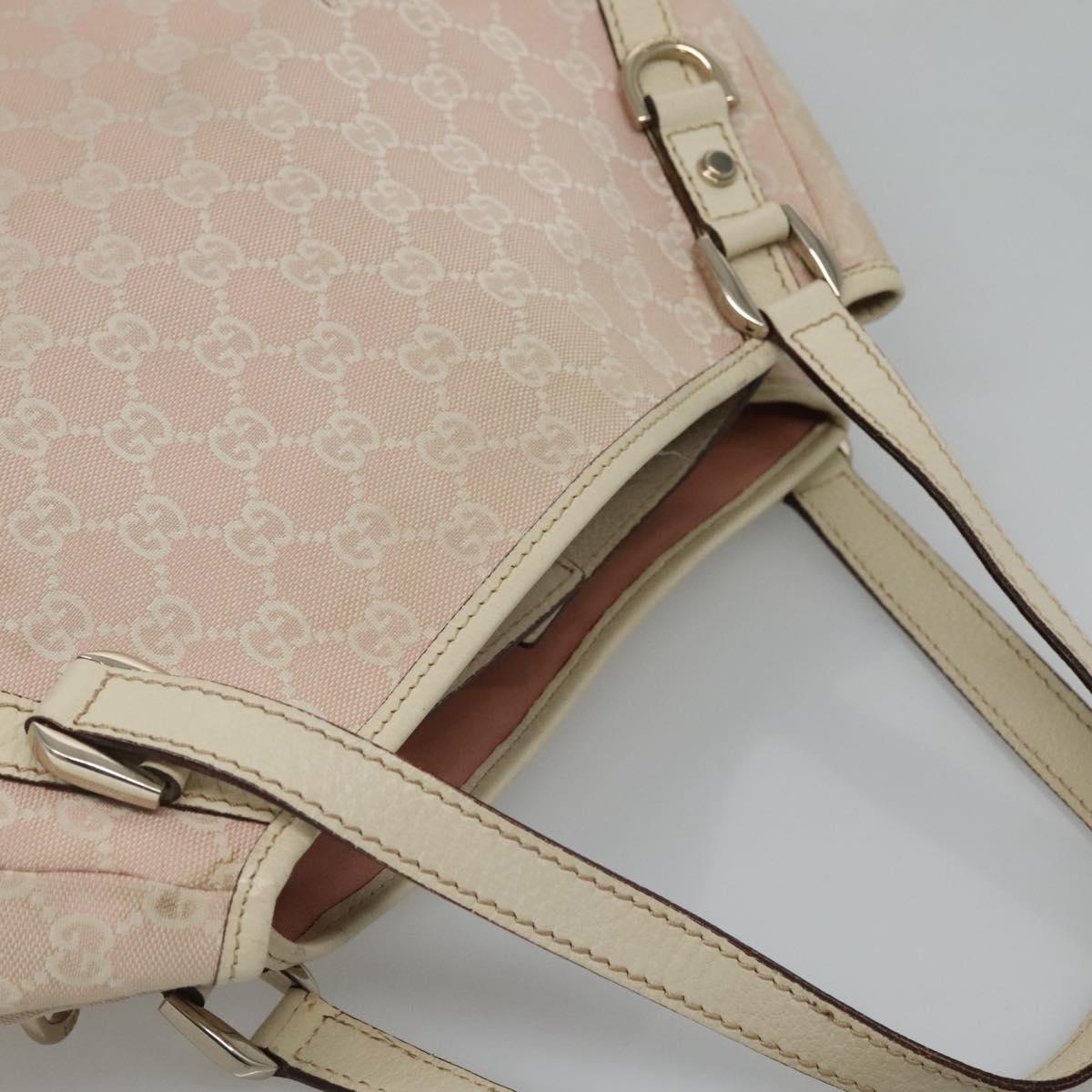 GUCCI GG Canvas Abbey Tote Bag Pink Gold 130736 Auth EC853