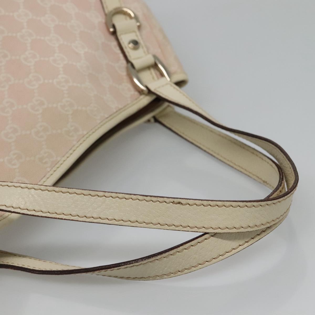 GUCCI GG Canvas Abbey Tote Bag Pink Gold 130736 Auth EC853