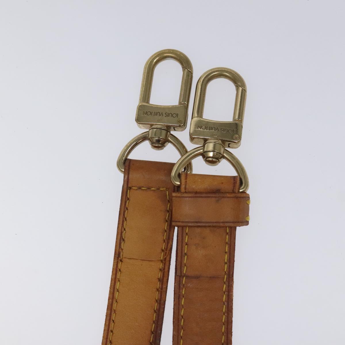 LOUIS VUITTON Adjustable Shoulder Strap Leather 31.1""-38.2"" Beige Auth EC854