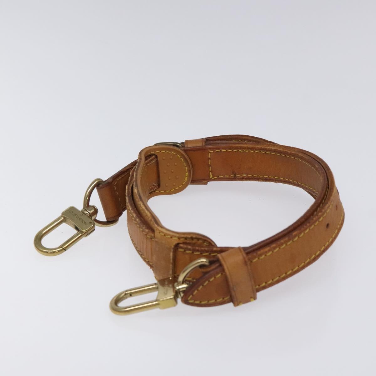 LOUIS VUITTON Adjustable Shoulder Strap Leather 31.1""-38.2"" Beige Auth EC854