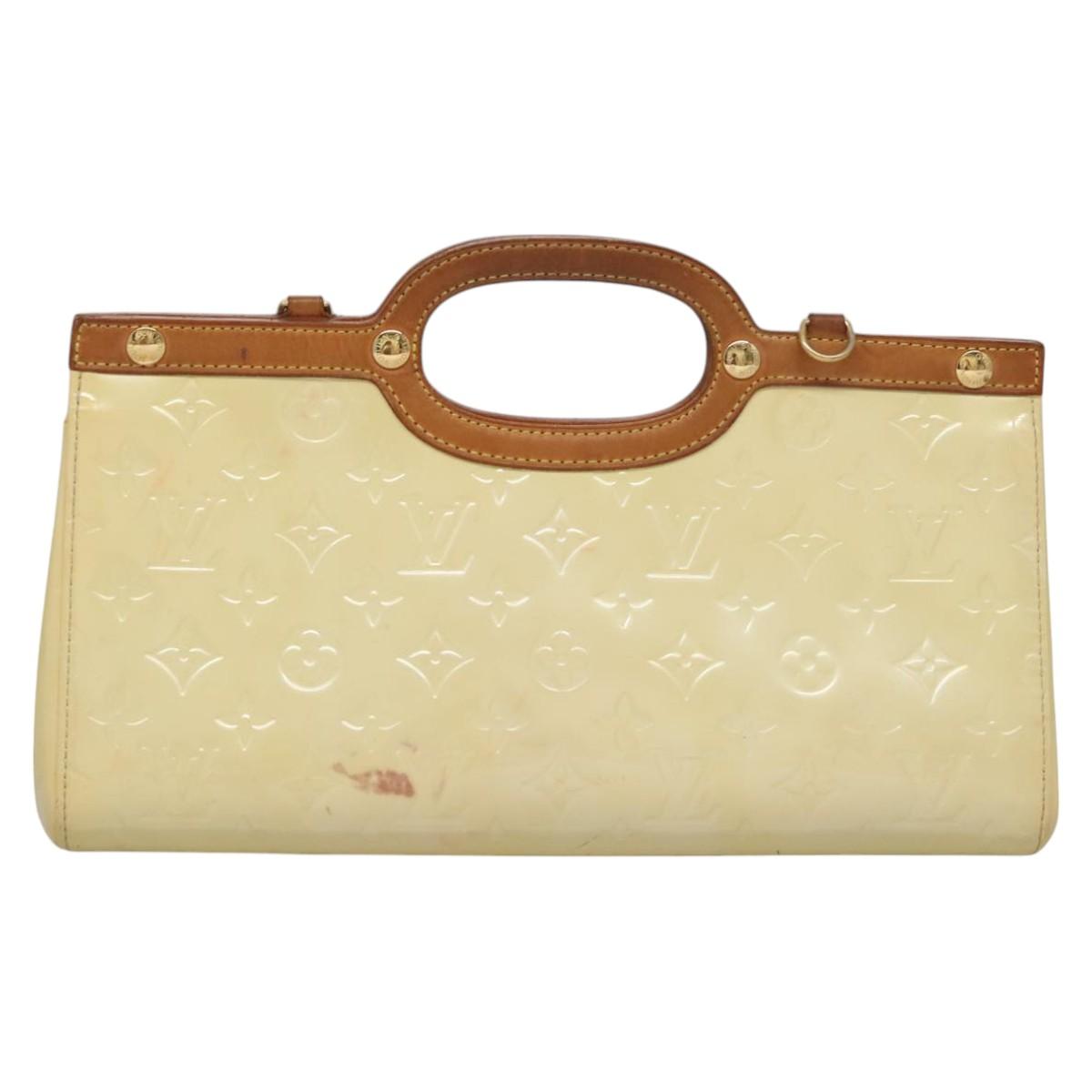 LOUIS VUITTON Monogram Vernis Roxbury Drive Hand Bag Perle M91374 LV Auth EC862
