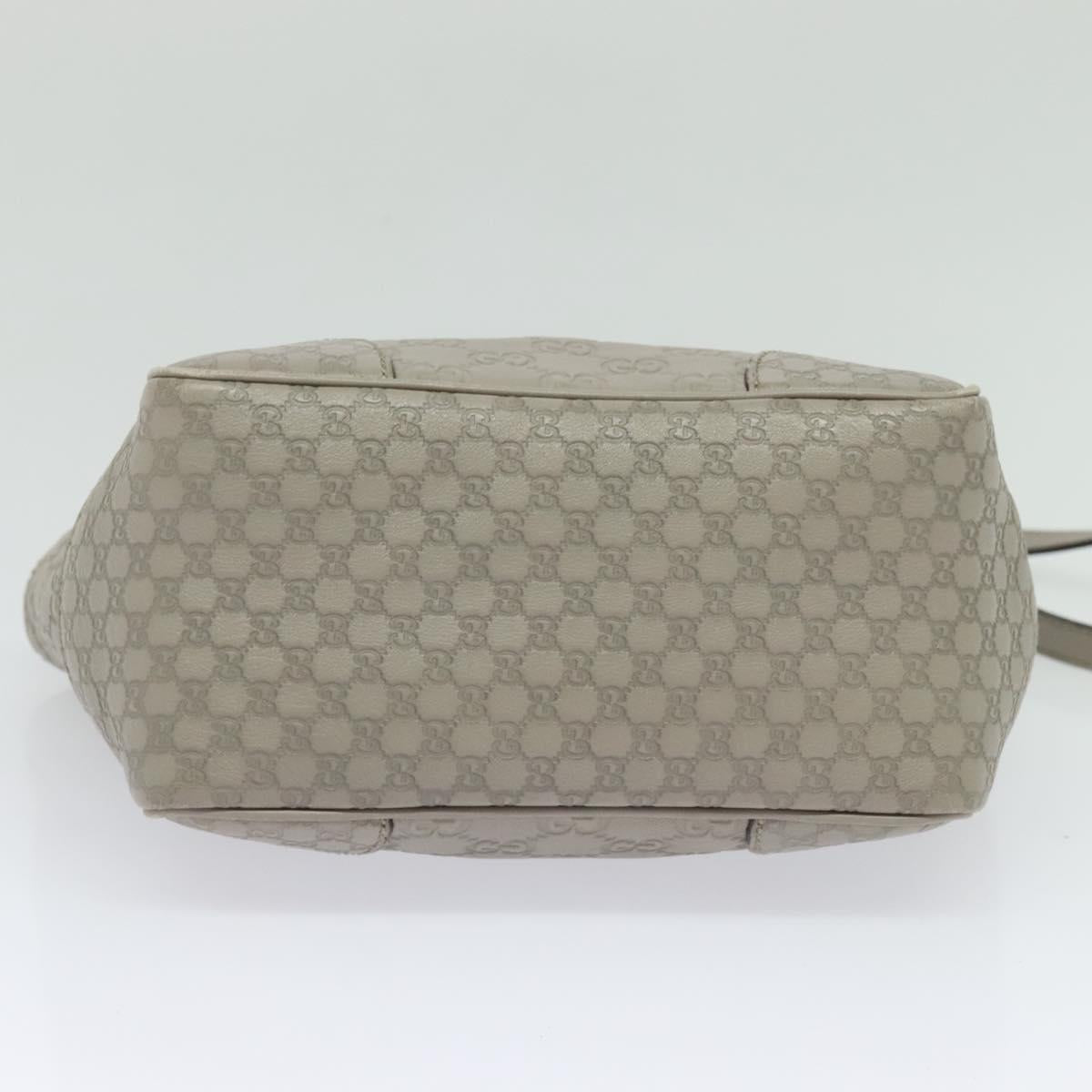 GUCCI GG Canvas Guccissima Hand Bag Leather Gray Gold 353121 Auth EC864
